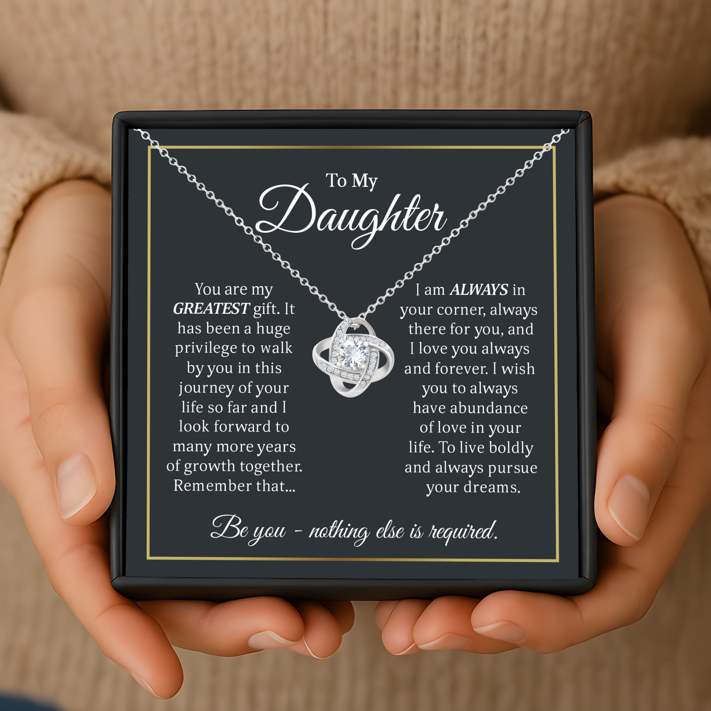 Daughter Gift Necklace with Message Card – Sentimental Jewellery for Birthday Christmas Graduation