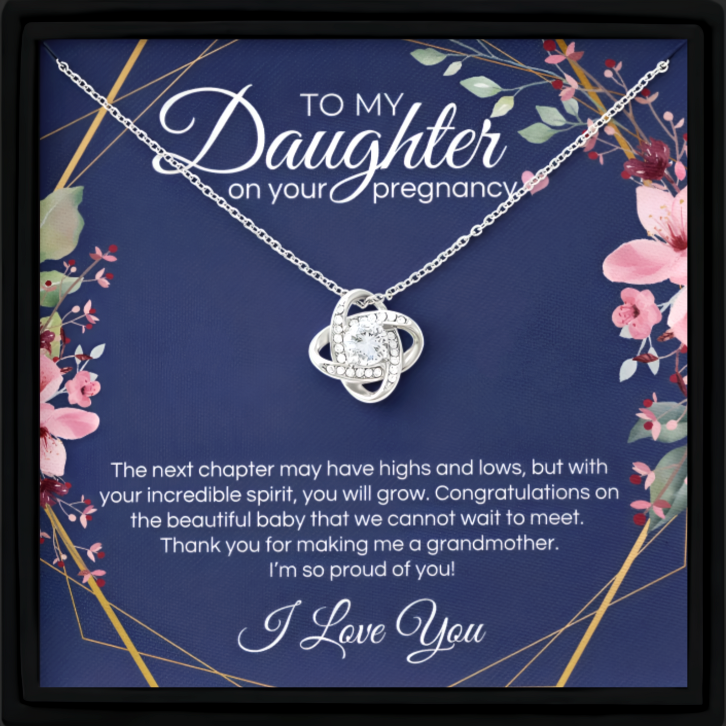 Pregnancy Gift for Daughter Message Card Jewellery