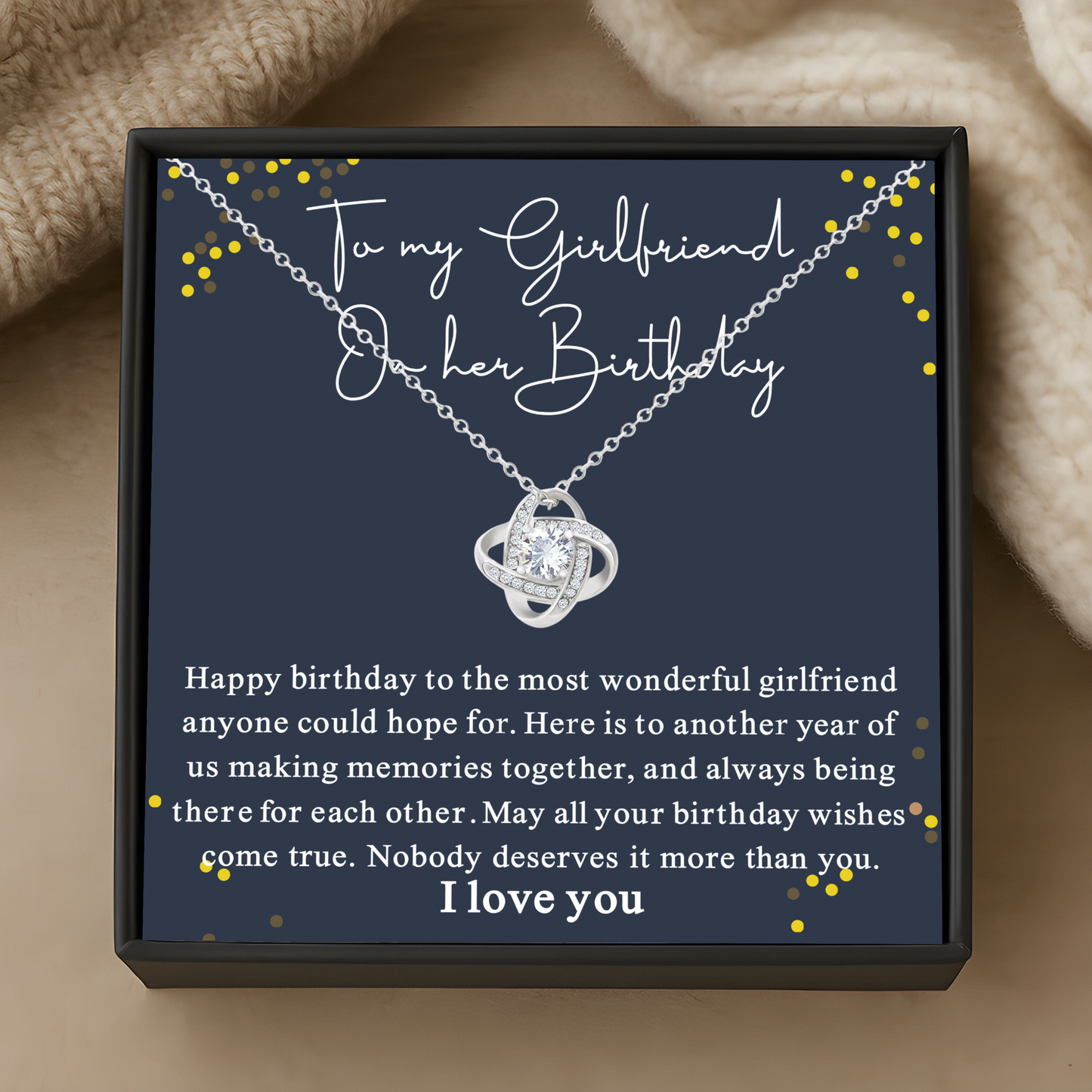 Romantic Birthday Gift for Girlfriend Necklace with Message Card and Gift Box