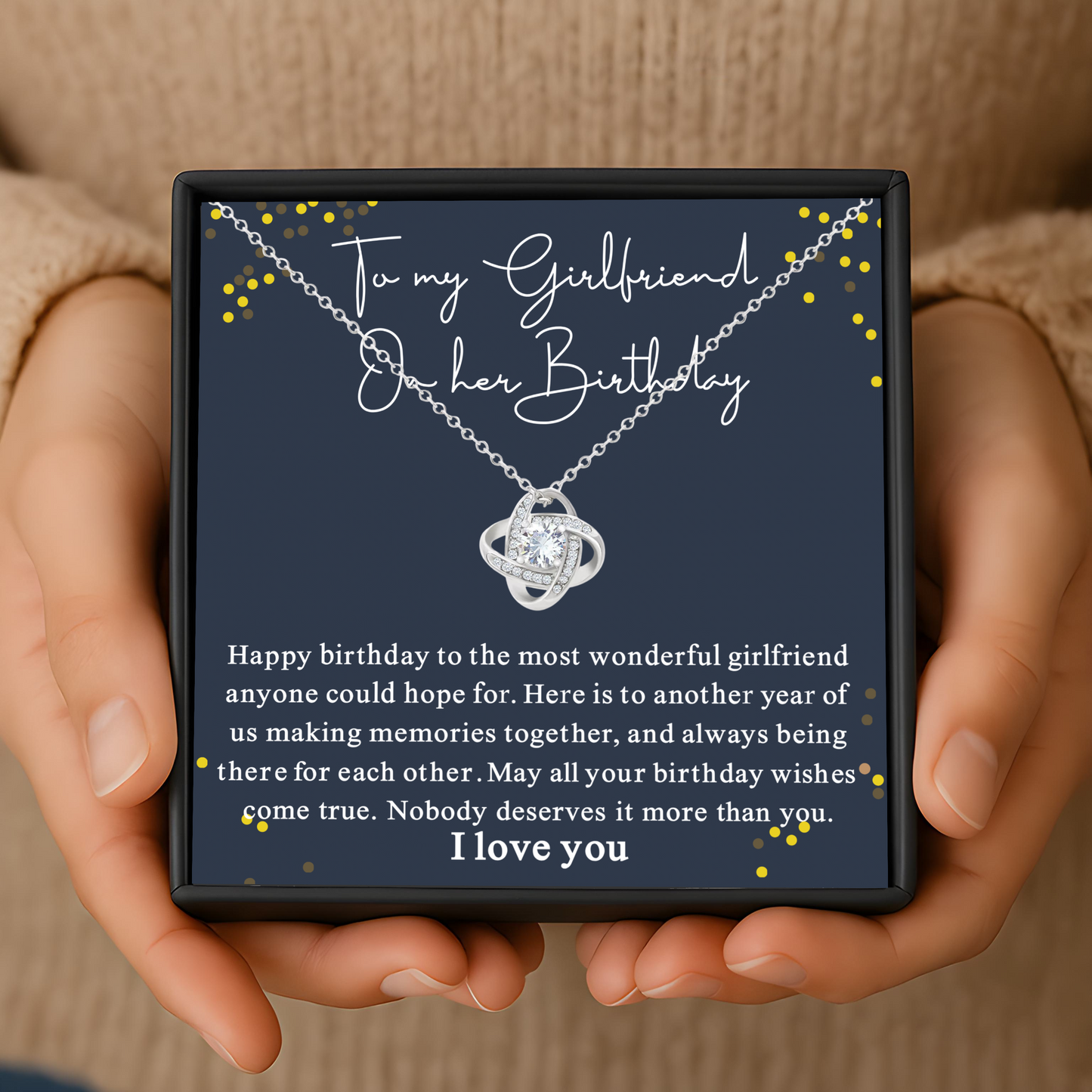 Romantic Birthday Gift for Girlfriend Necklace with Message Card and Gift Box