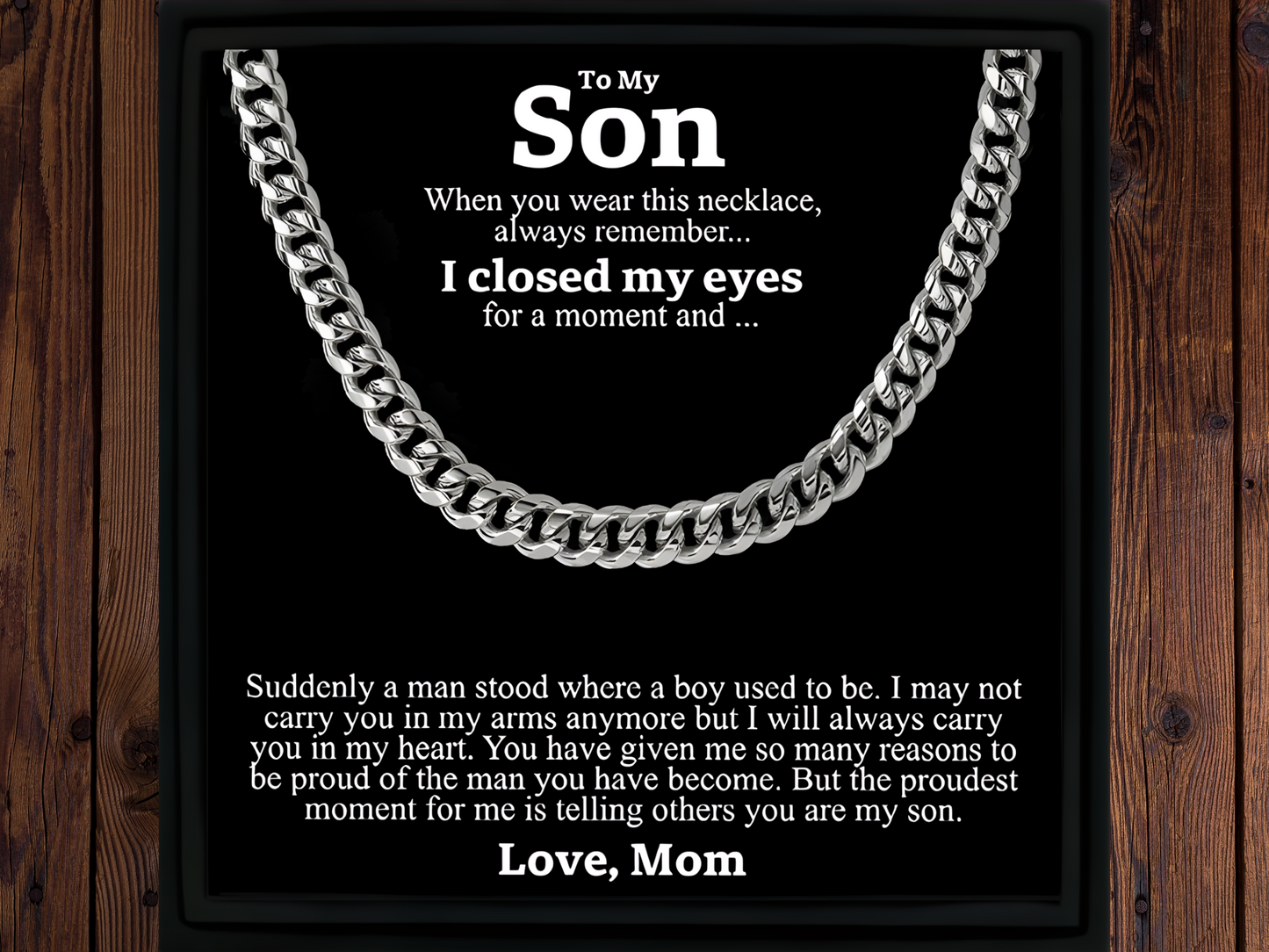 Necklace Gift for Son From Mom Cuban Chain Necklace