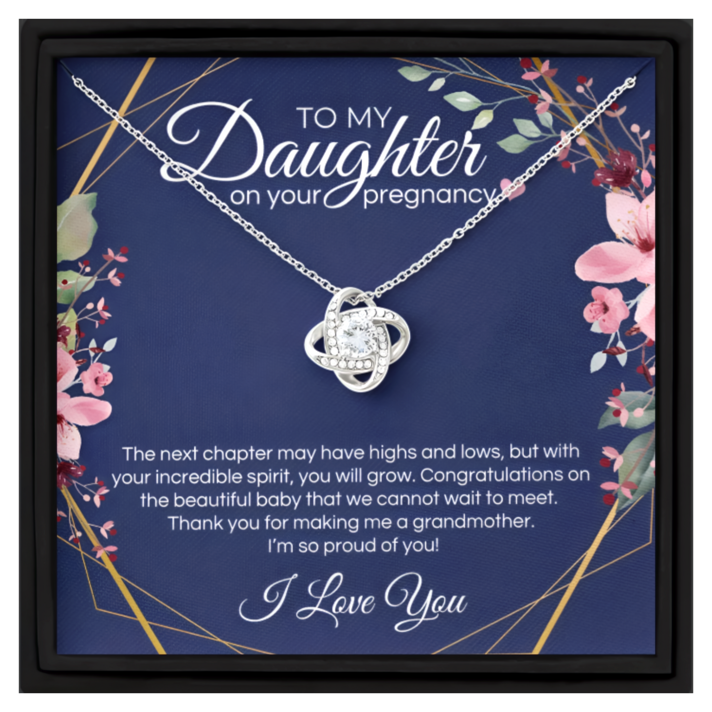 Pregnancy Gift for Daughter Message Card Jewellery