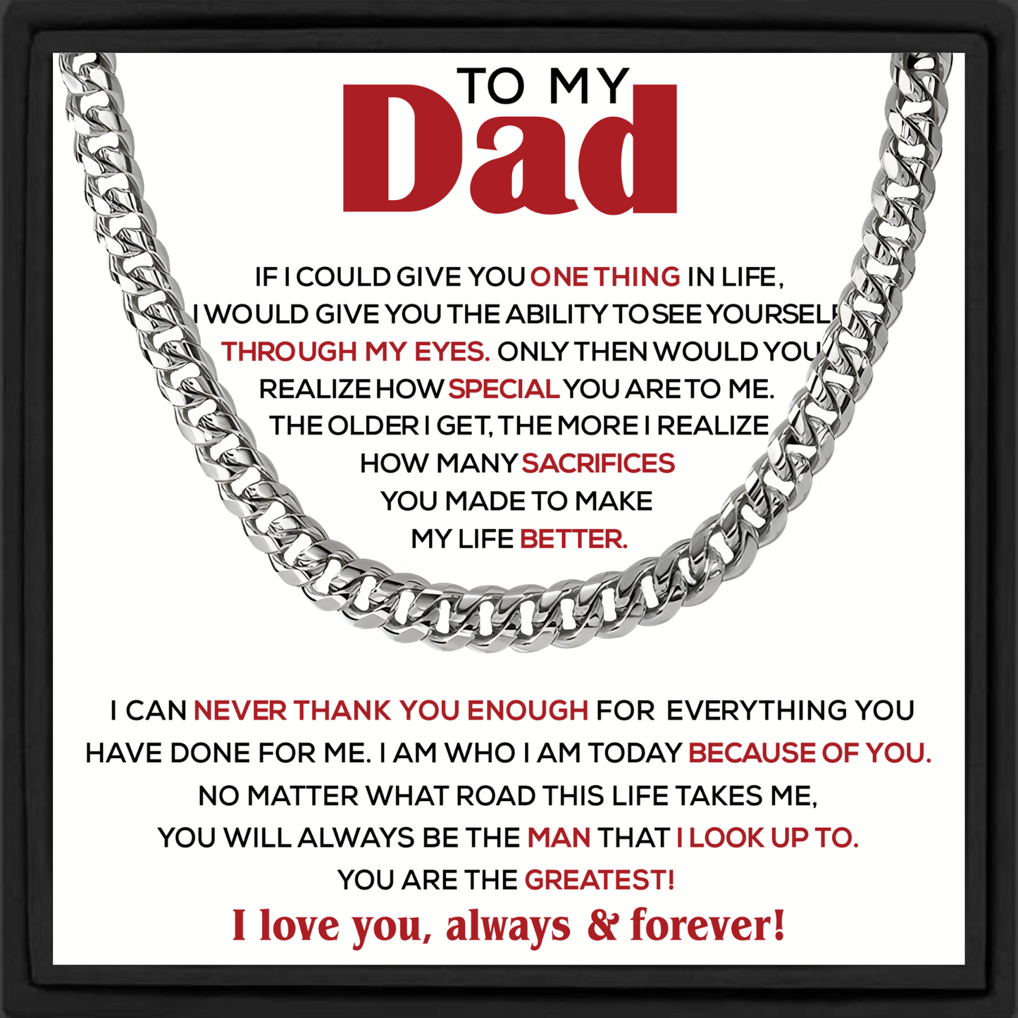 Gift for Dad Cuban Chain