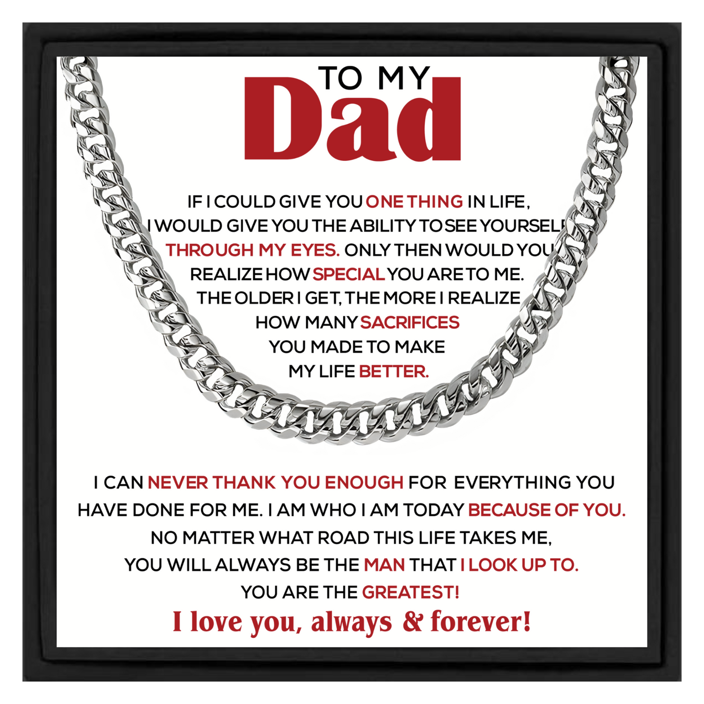 Gift for Dad Cuban Chain