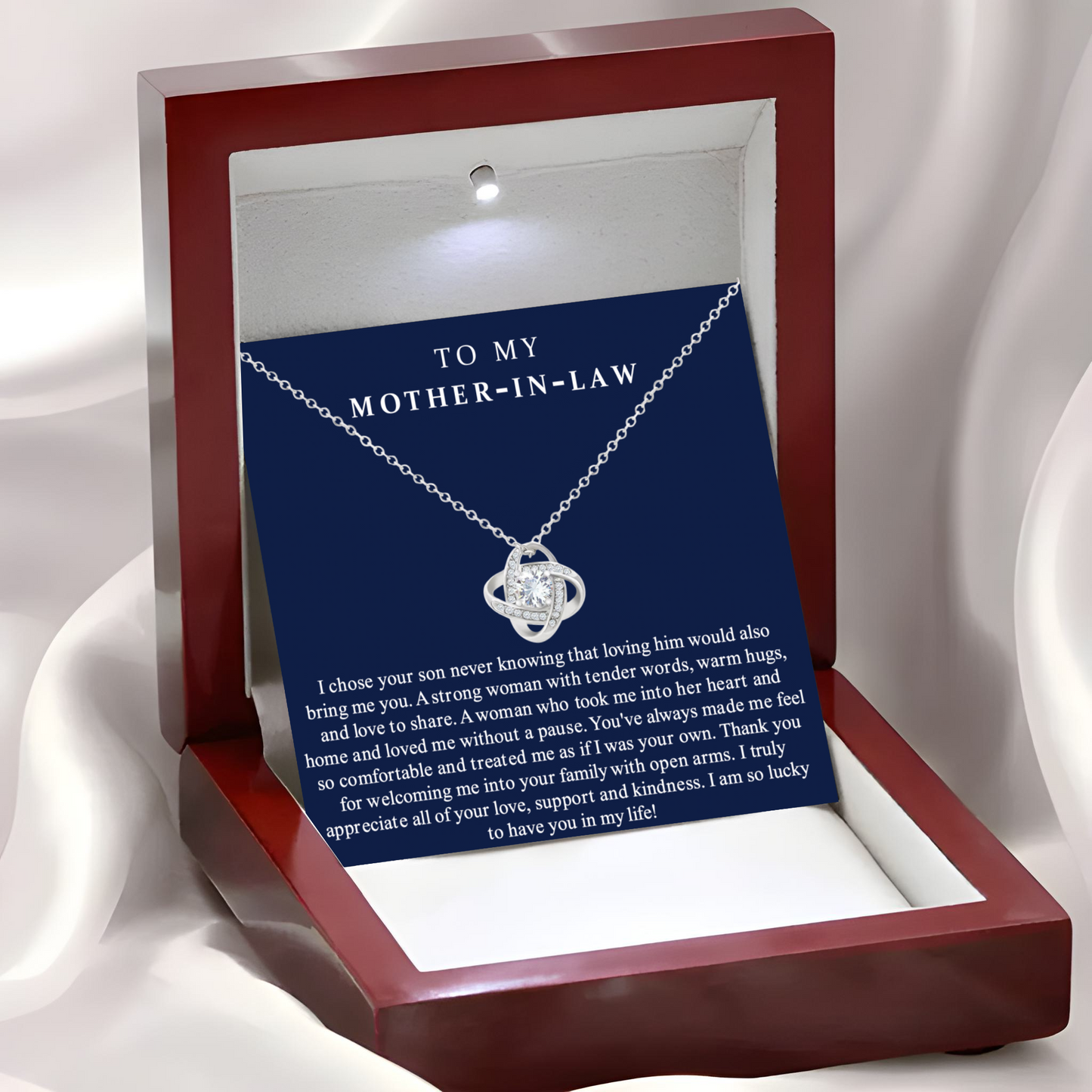 Mother-in-Law Necklace Gift with Message Card – Meaningful Jewelry for Mom-in-Law, Sentimental Pendant Necklace for Birthday, Christmas, or Mother’s Day Appreciation