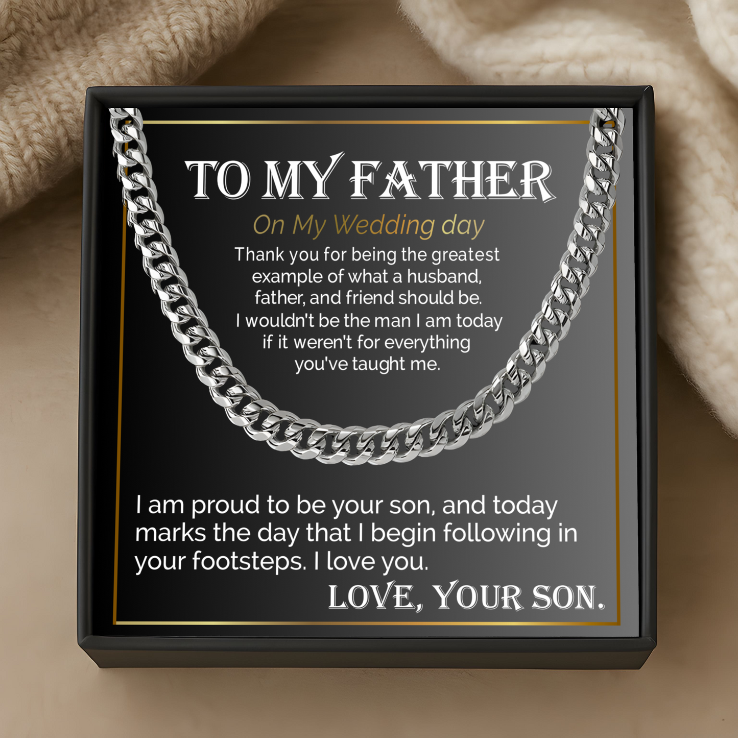 Father of the Groom Wedding Day Gift from Son – Sentimental Dad Necklace Keepsake