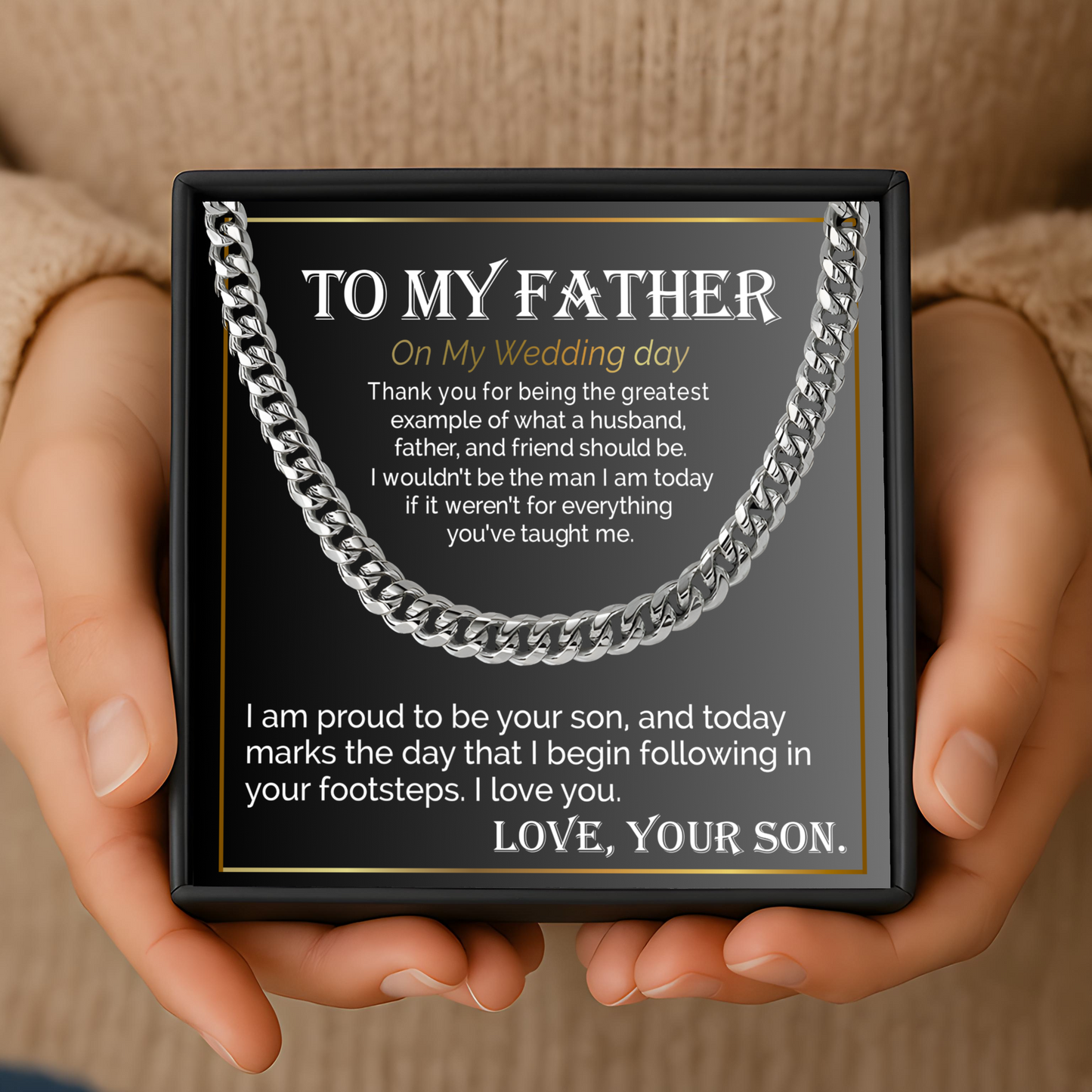 Father of the Groom Wedding Day Gift from Son – Sentimental Dad Necklace Keepsake