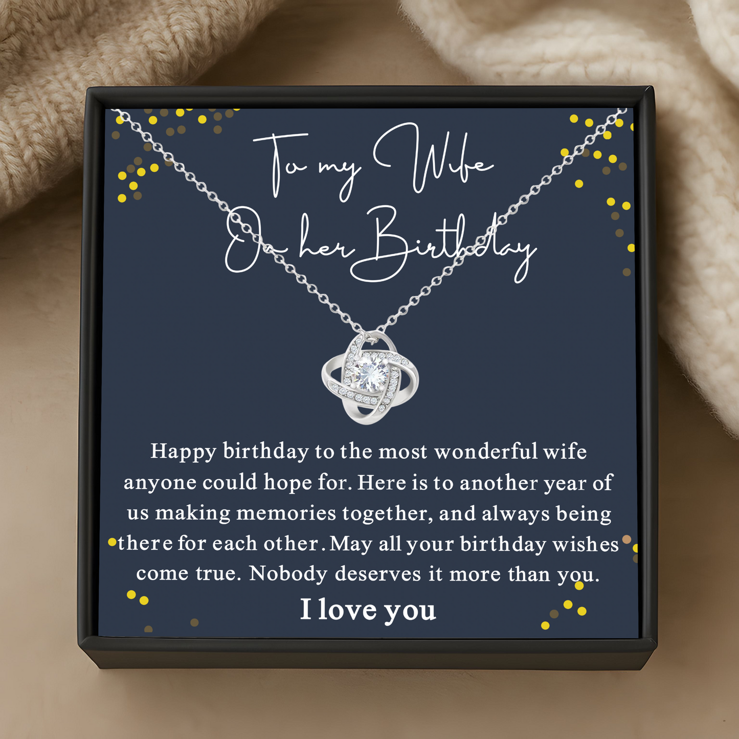 Wife Birthday Gift Necklace with Message Card – Romantic Jewellery in Gift Box