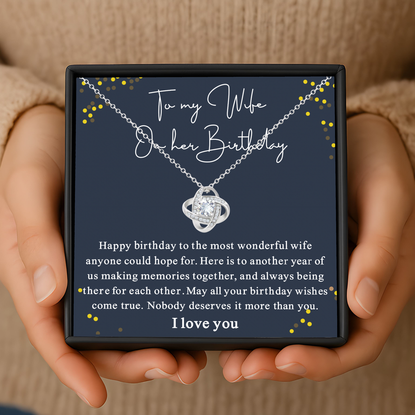 Wife Birthday Gift Necklace with Message Card – Romantic Jewellery in Gift Box