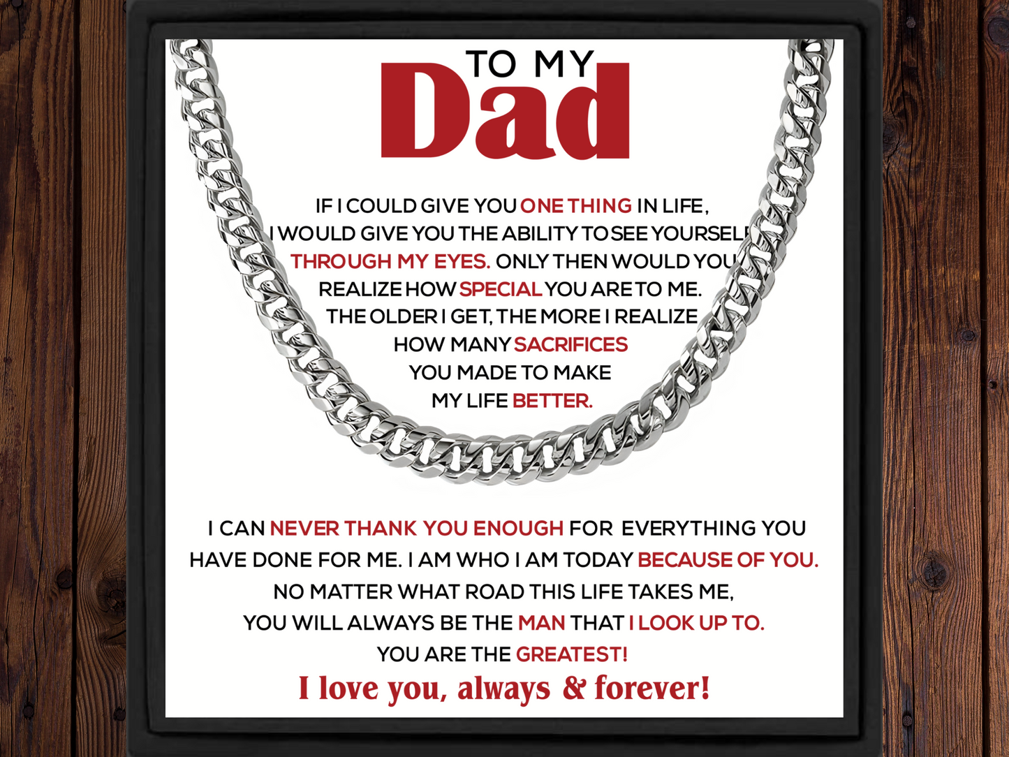 Gift for Dad Cuban Chain
