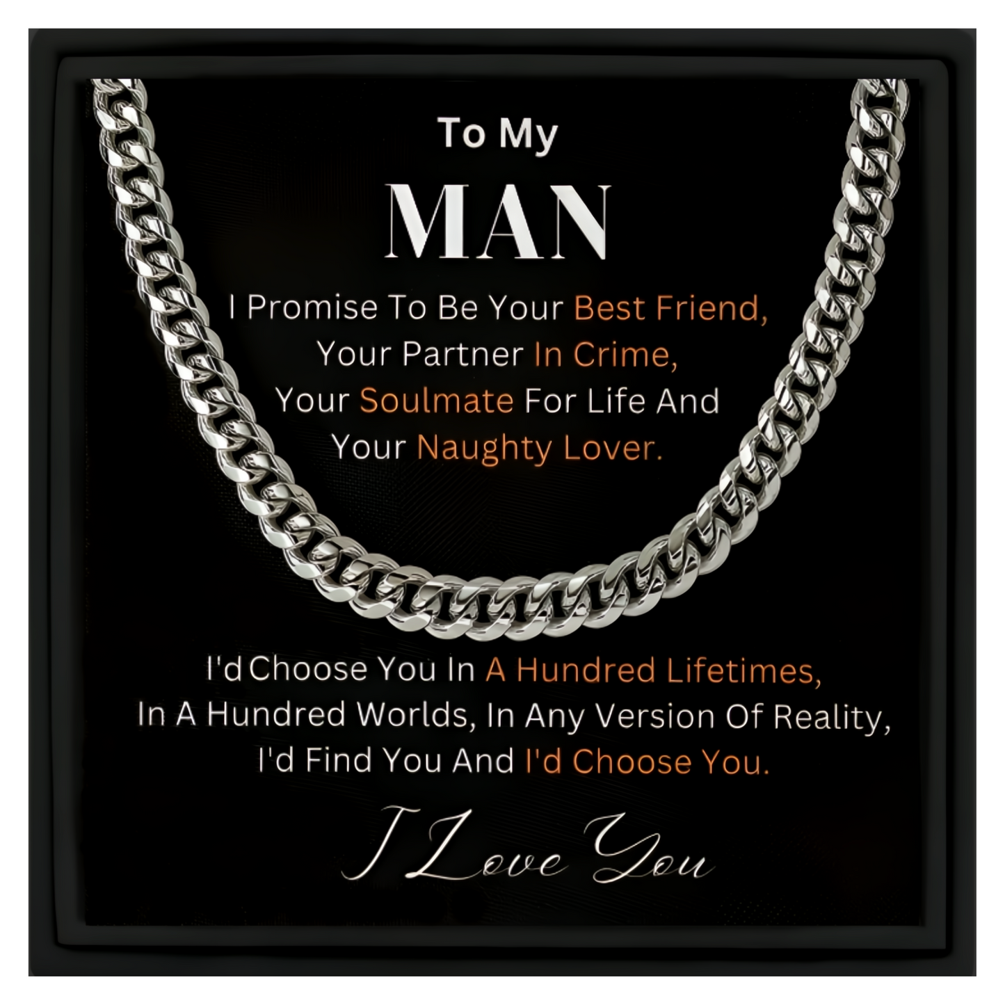 Gift for Man Cuban Chain Necklace