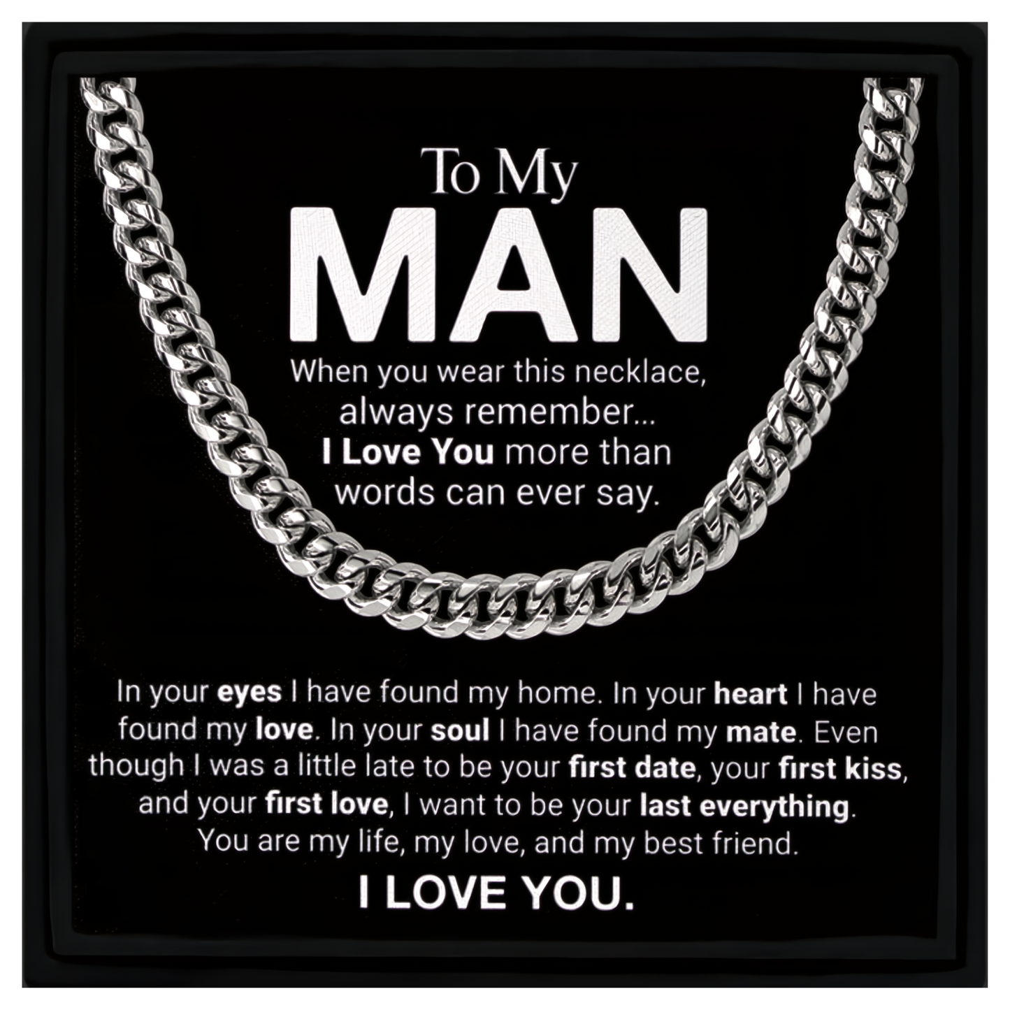 To My Man Cuban Chain Gift