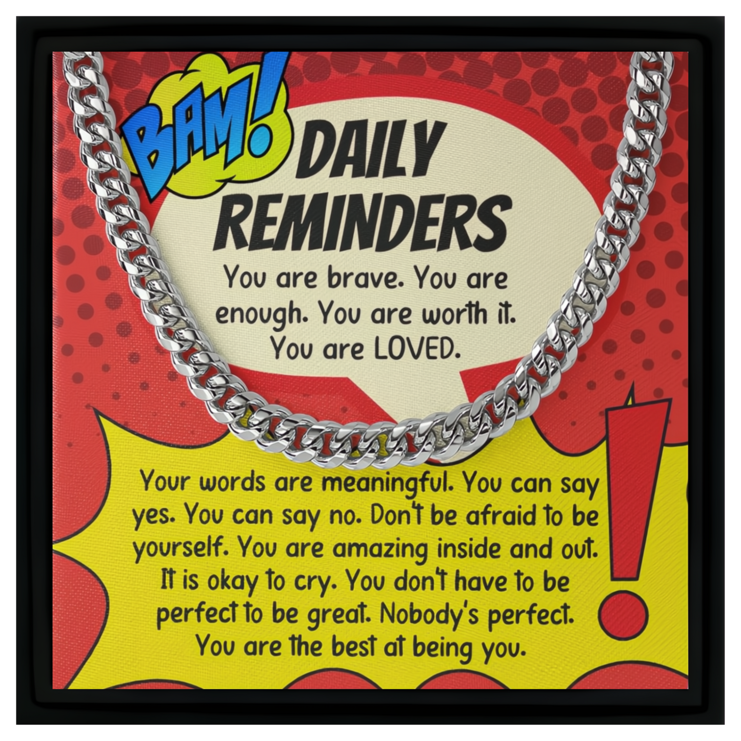Motivational Gift for Him Daily Reminders Necklace