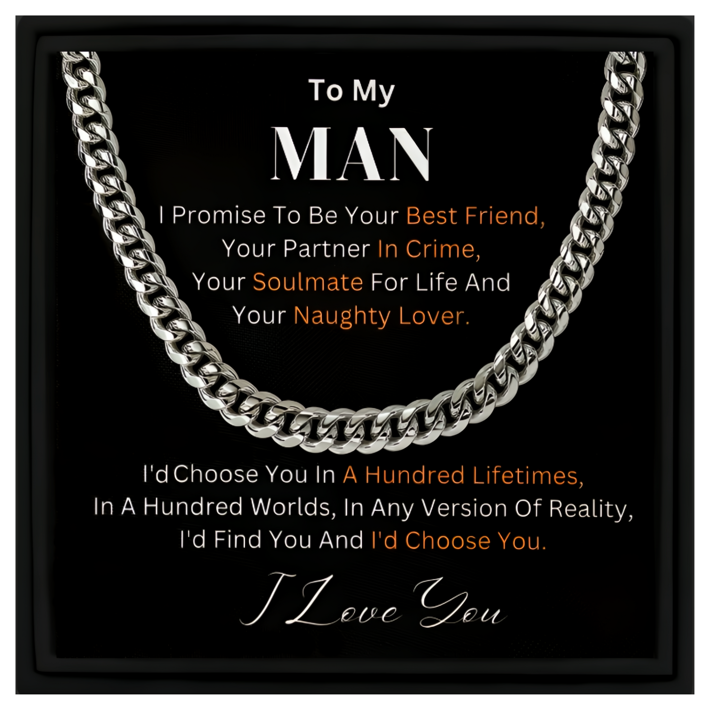 Gift for Man Cuban Chain Necklace