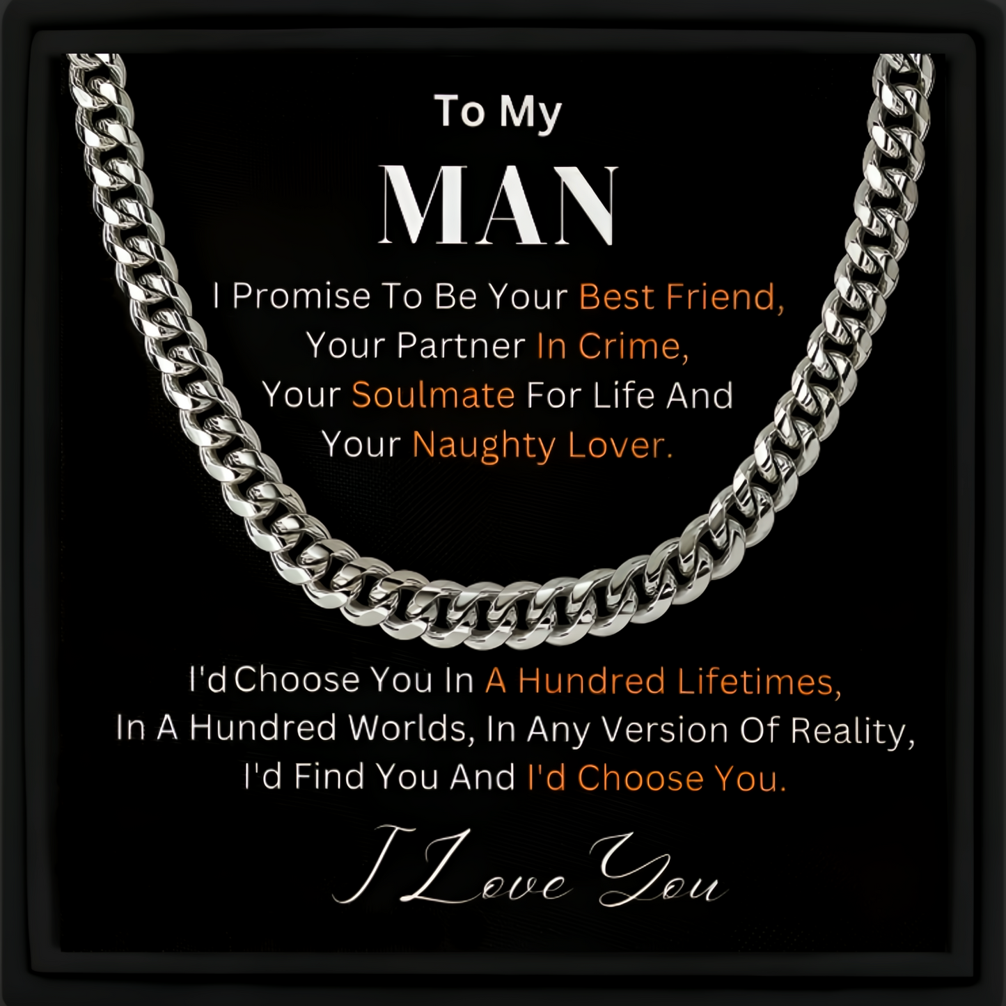 Gift for Man Cuban Chain Necklace