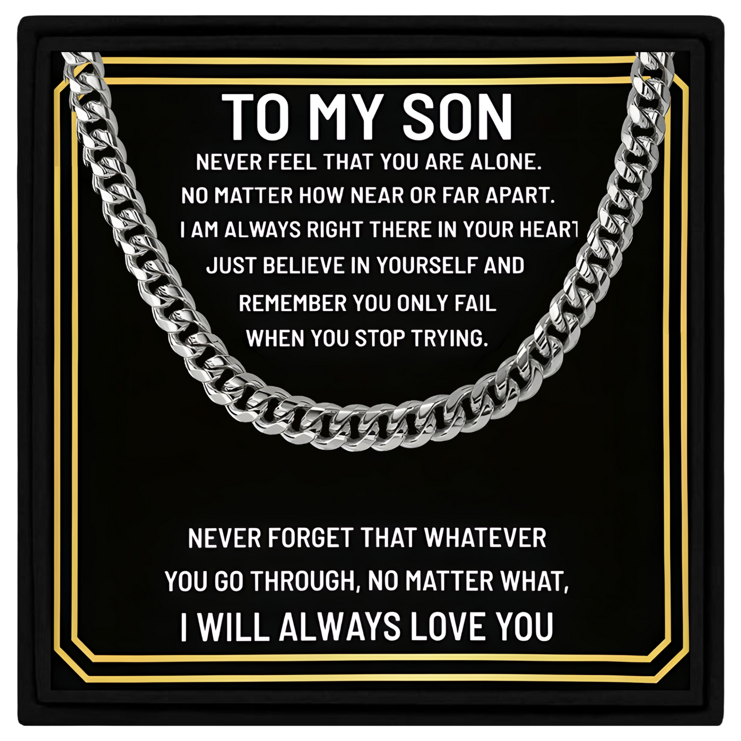 Gift for Son from Mum and Dad Cuban Chain Necklace