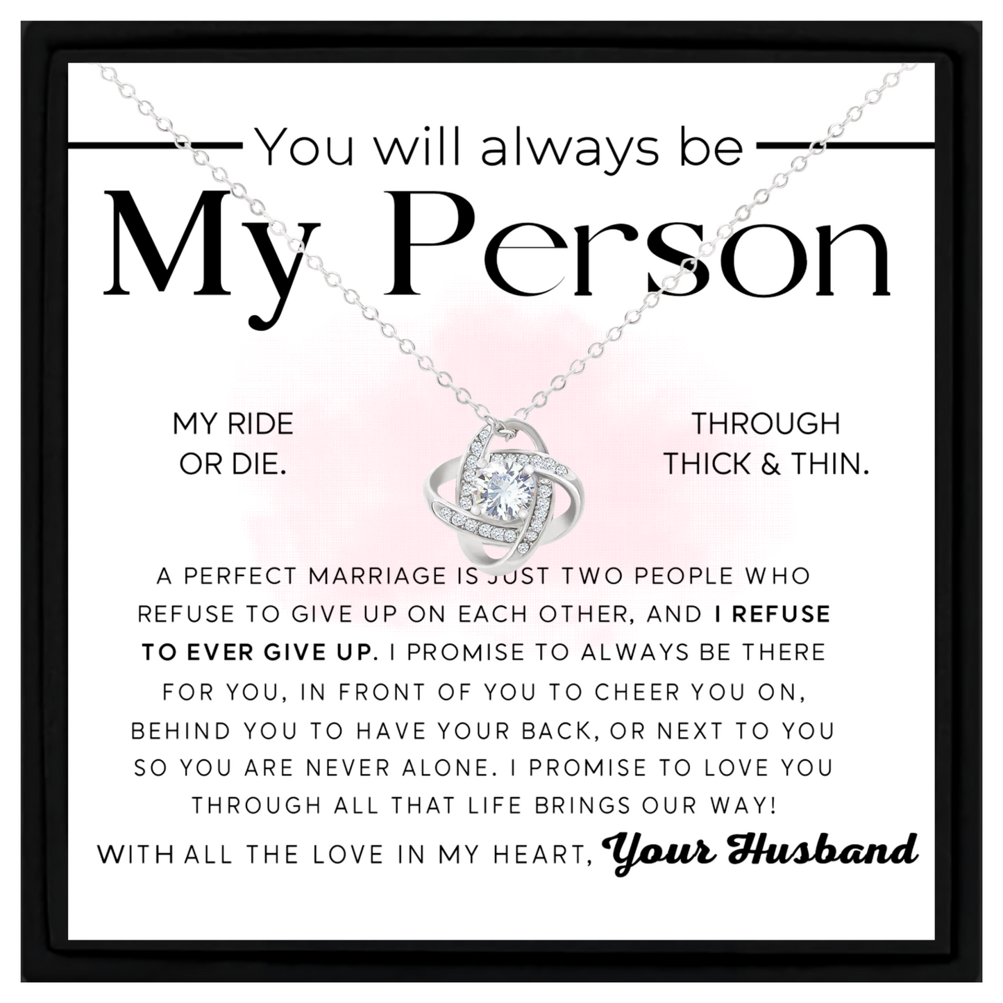 You Will Always Be My Person Necklace Gift for Wife