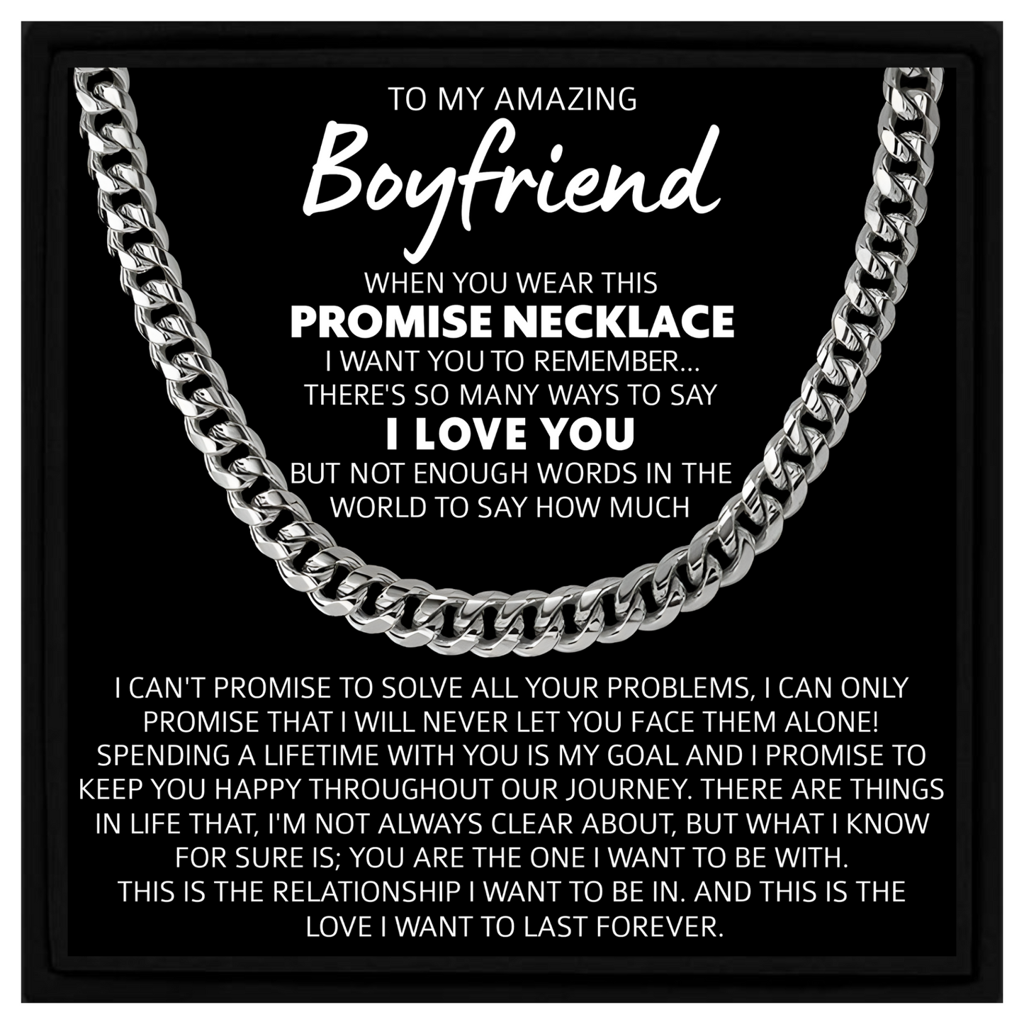 Promise Necklace for Boyfriend Cuban Chain