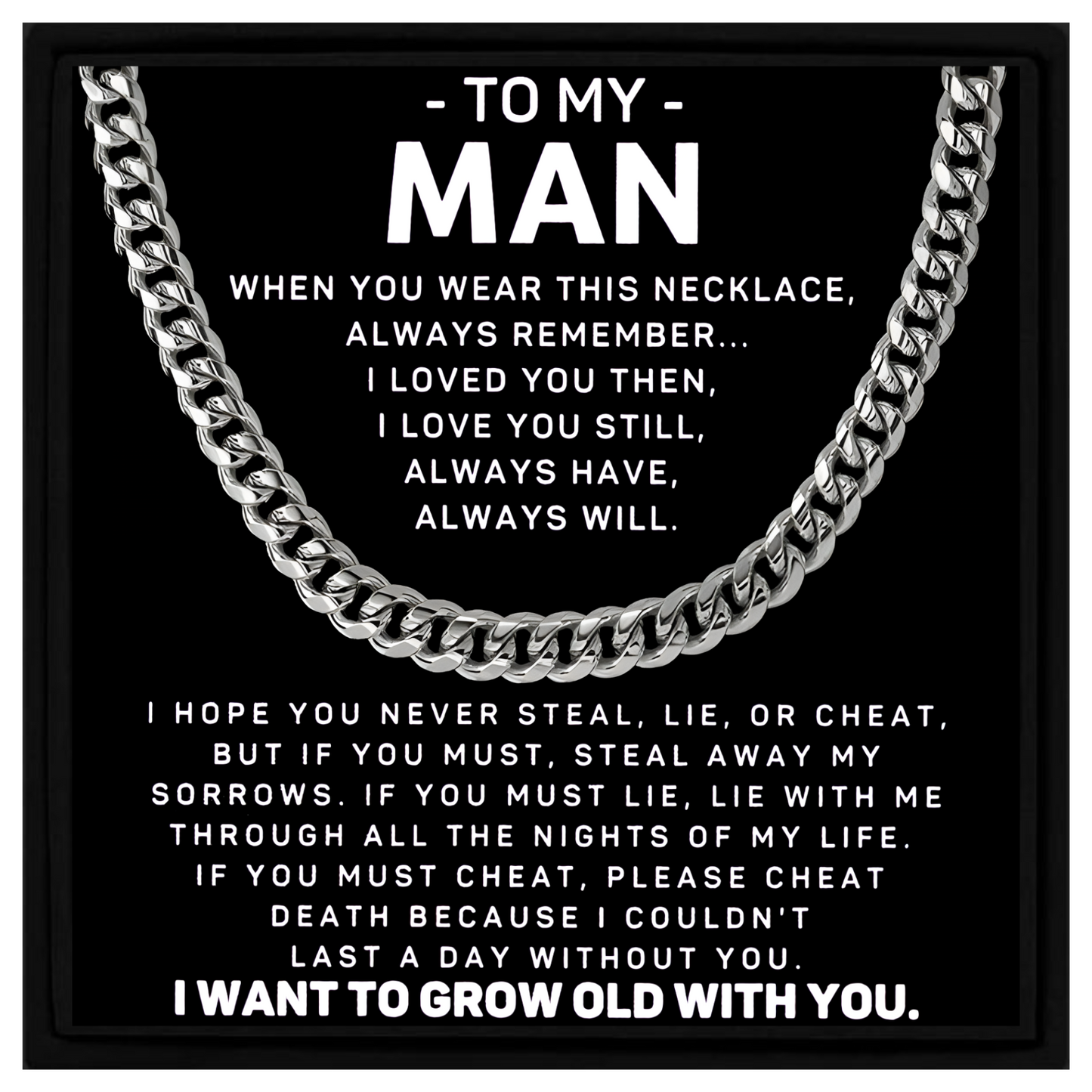 Gift for Man Cuban Chain Necklace
