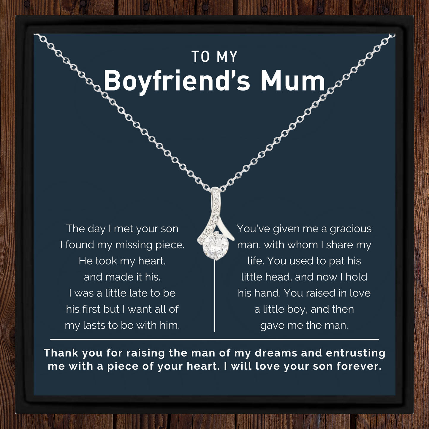 Necklace Gift for Boyfriend’s Mum – Heartfelt Message Card & Gift Box