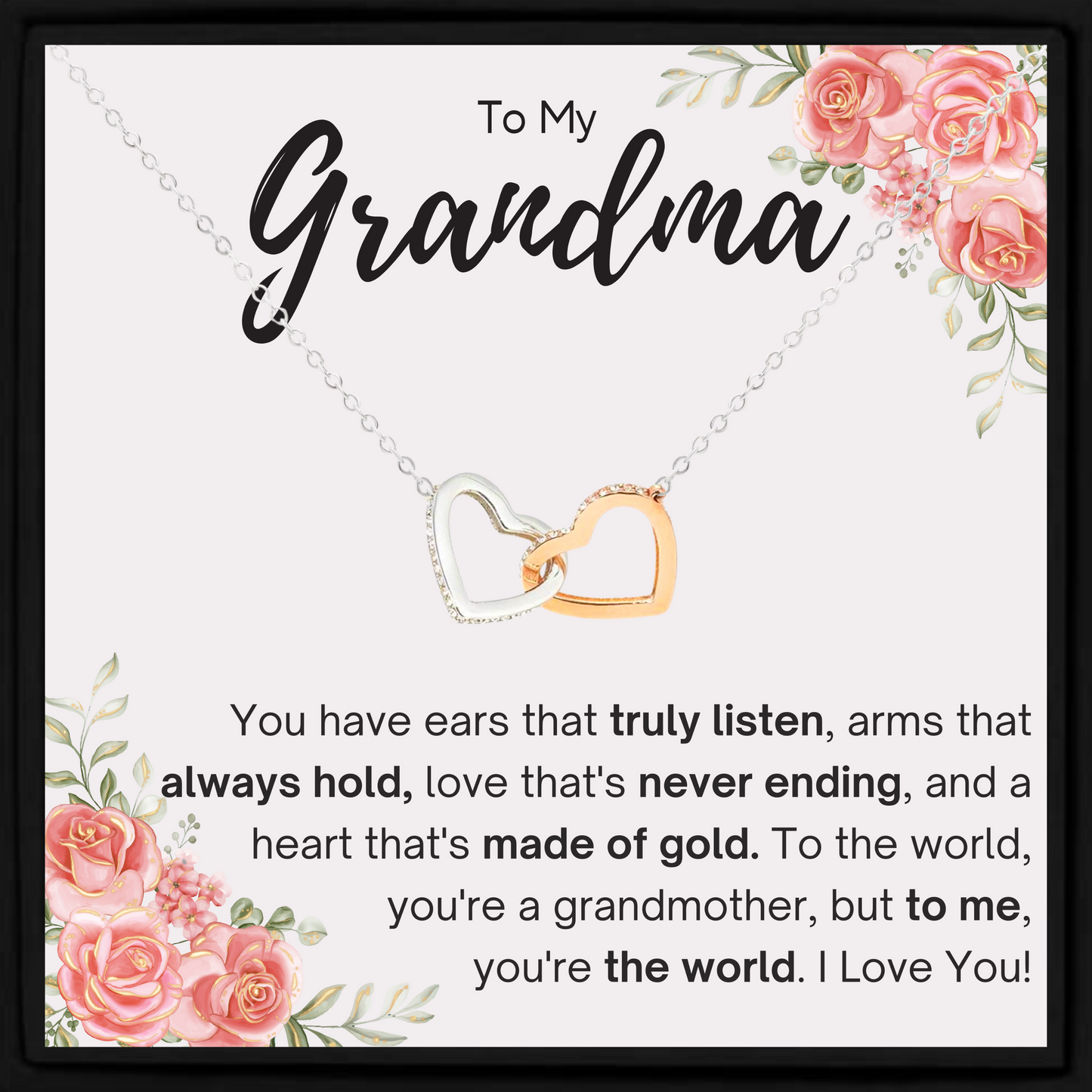 Grandma Gift Necklace with Heartfelt Message – Nan Jewellery for Birthday or Christmas