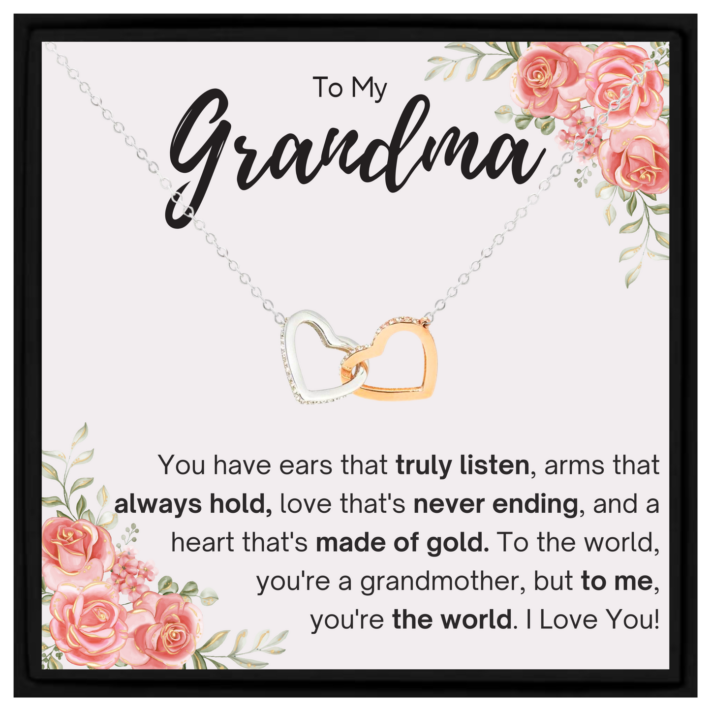 Grandma Gift Necklace with Heartfelt Message – Nan Jewellery for Birthday or Christmas
