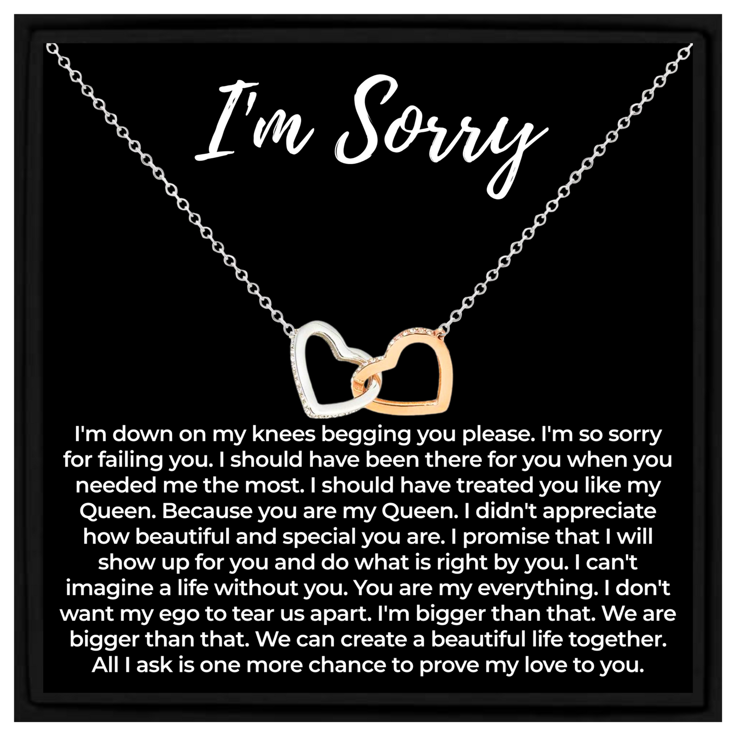 I'm Sorry Gift Necklace for Her Apology Jewellery for Girlfriend or Wife