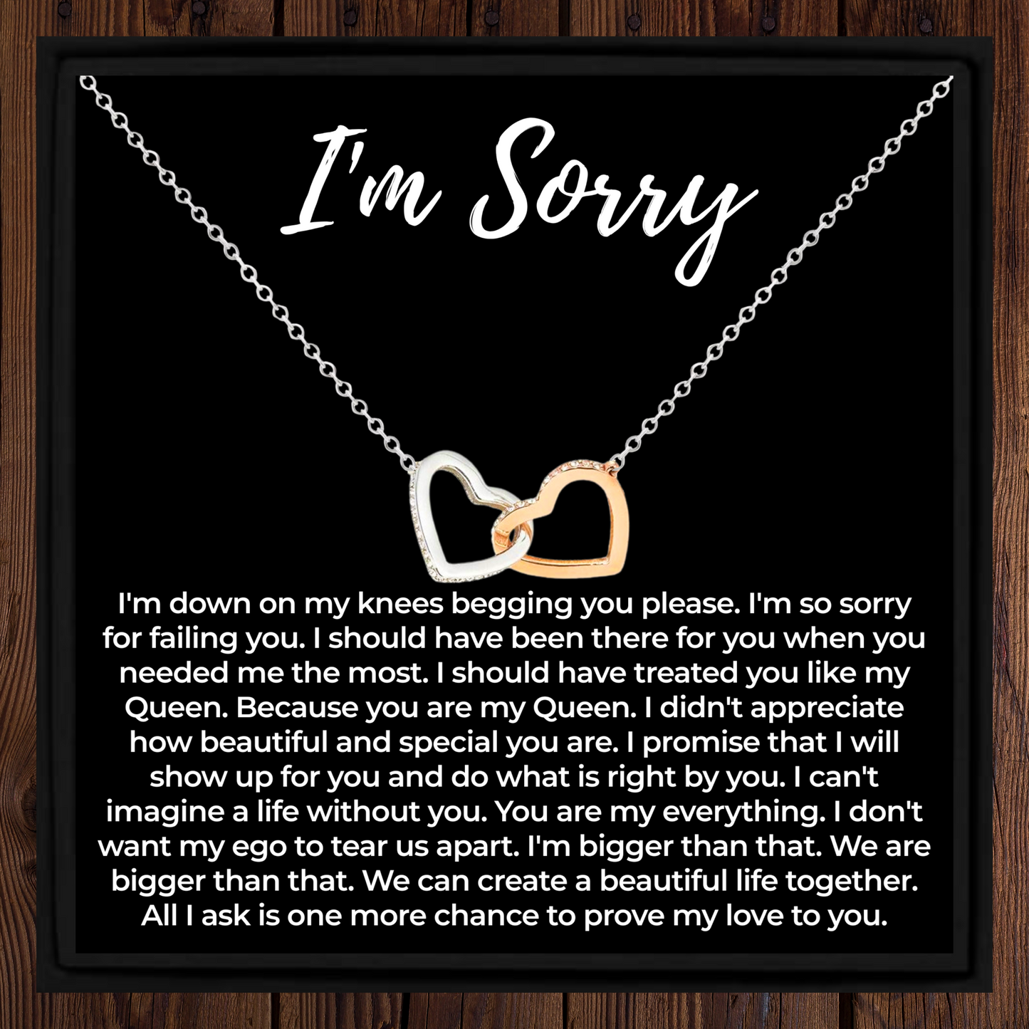 I'm Sorry Gift Necklace for Her Apology Jewellery for Girlfriend or Wife