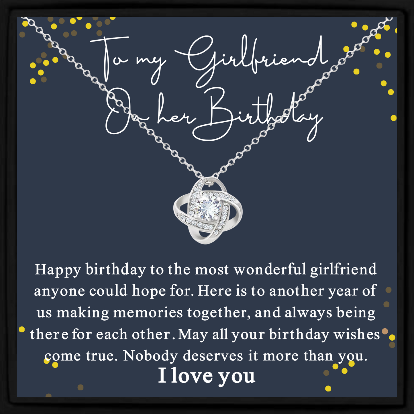 Romantic Birthday Gift for Girlfriend Necklace with Message Card and Gift Box