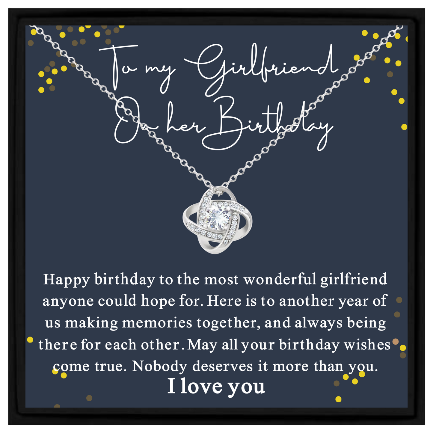 Romantic Birthday Gift for Girlfriend Necklace with Message Card and Gift Box