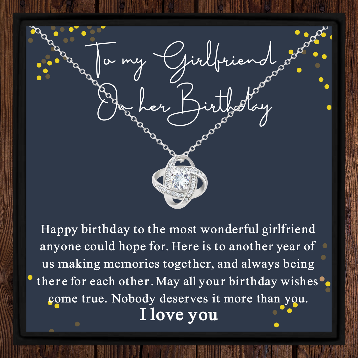 Romantic Birthday Gift for Girlfriend Necklace with Message Card and Gift Box