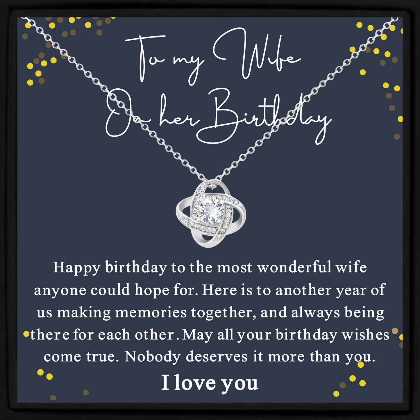Wife Birthday Gift Necklace with Message Card – Romantic Jewellery in Gift Box