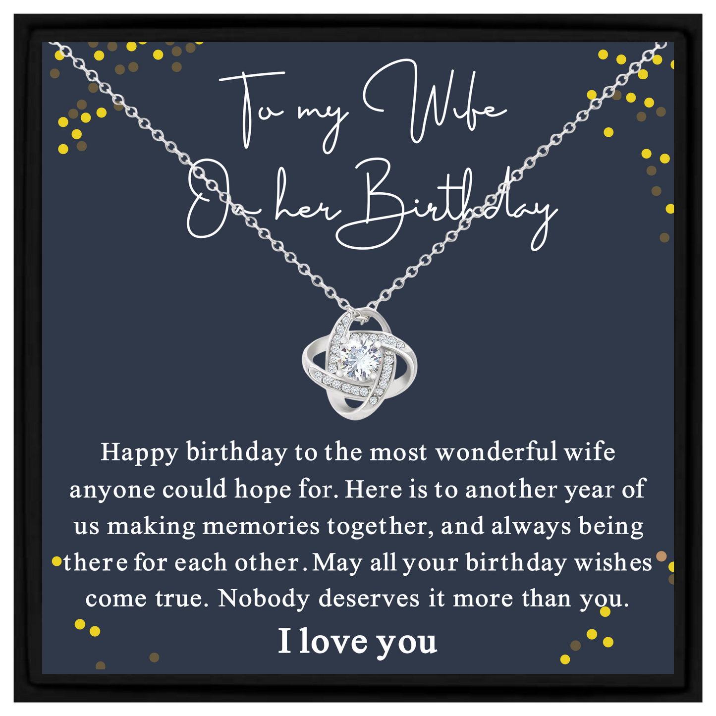 Wife Birthday Gift Necklace with Message Card – Romantic Jewellery in Gift Box