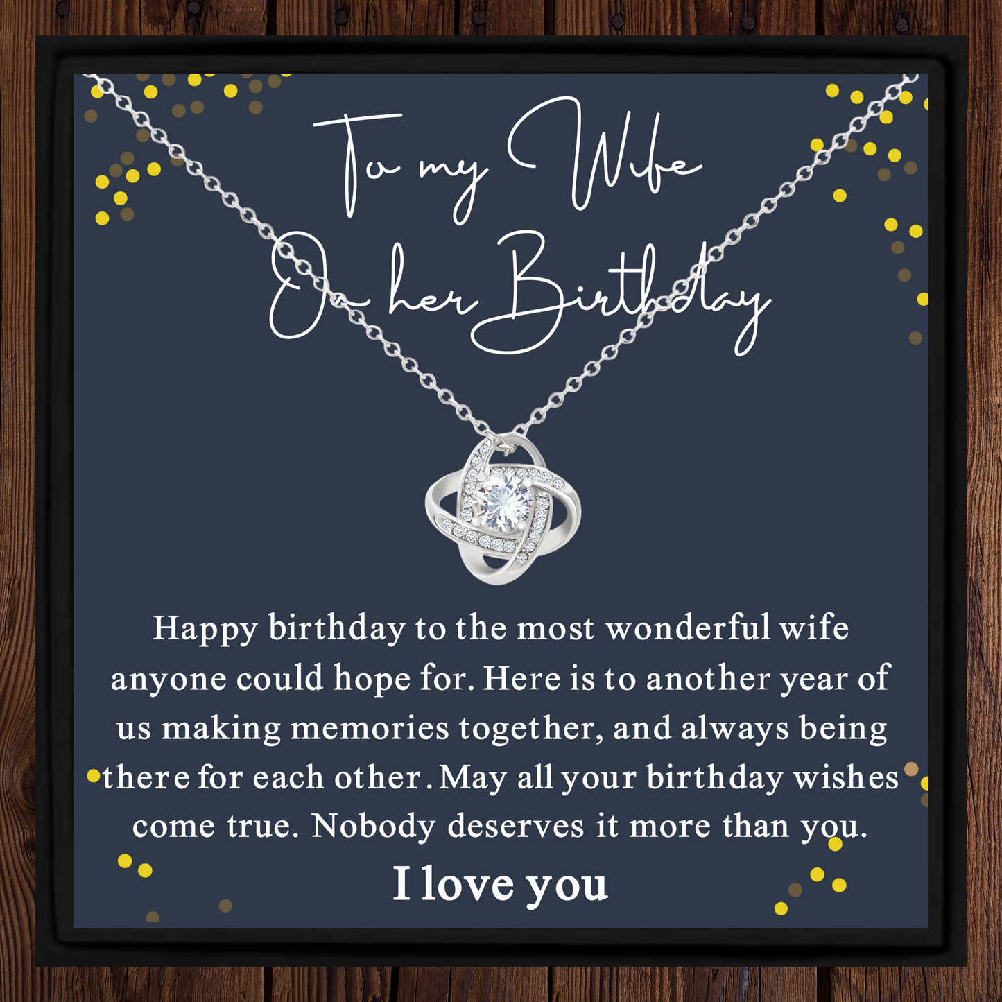 Wife Birthday Gift Necklace with Message Card – Romantic Jewellery in Gift Box