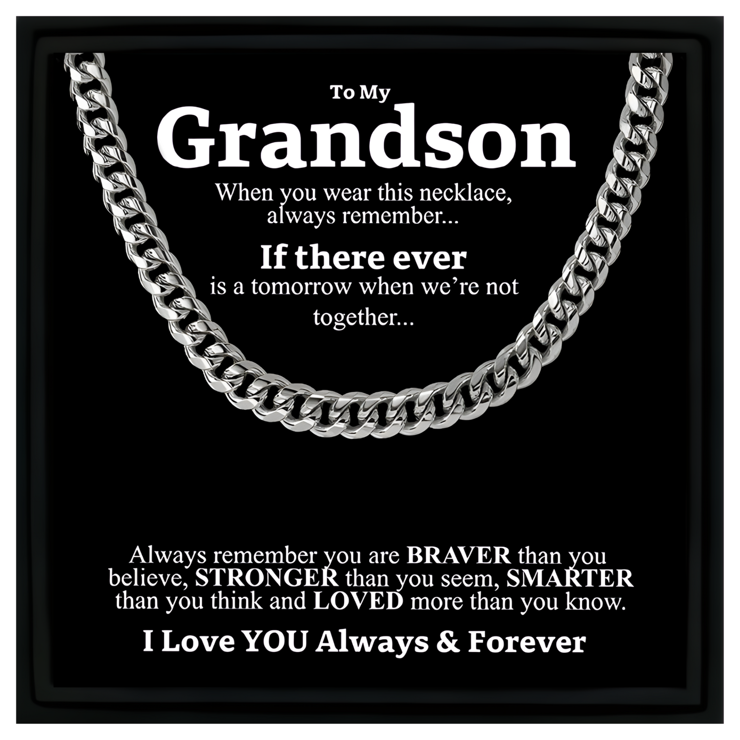 Necklace Gift for My Grandson Cuban Chain Gift