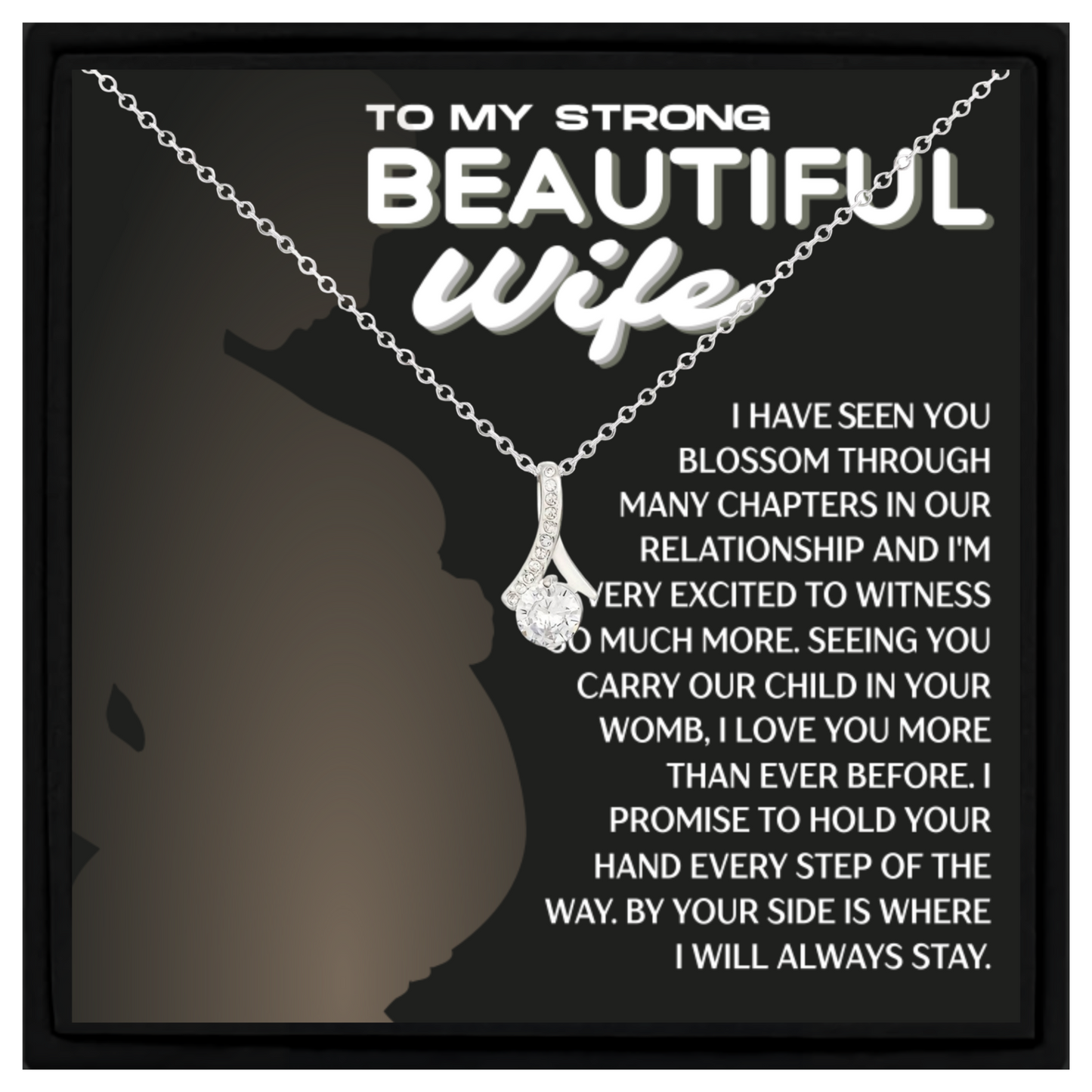 To My Strong Pregnant Wife Necklace Gift