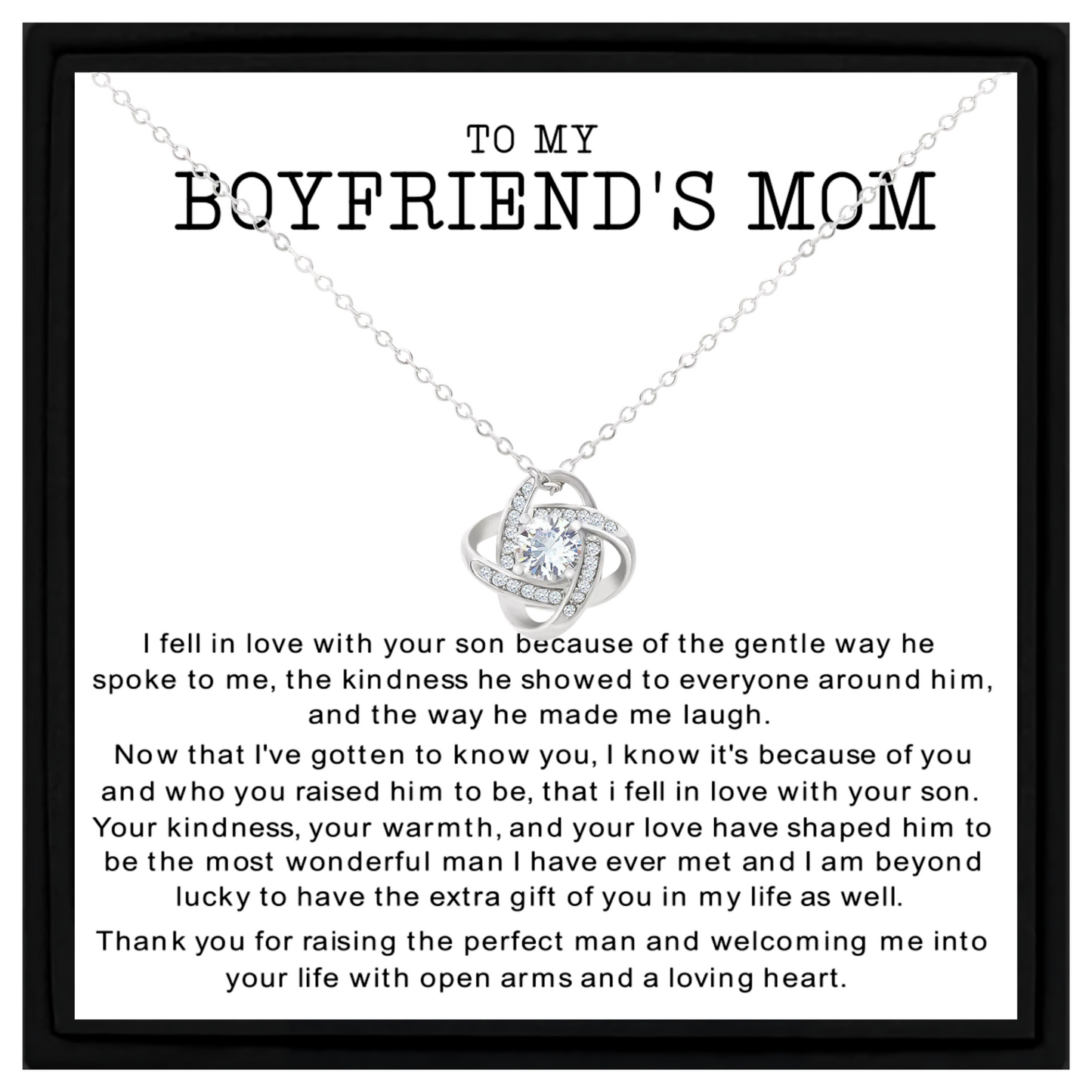 To My Boyfriend Mom Necklace Gift