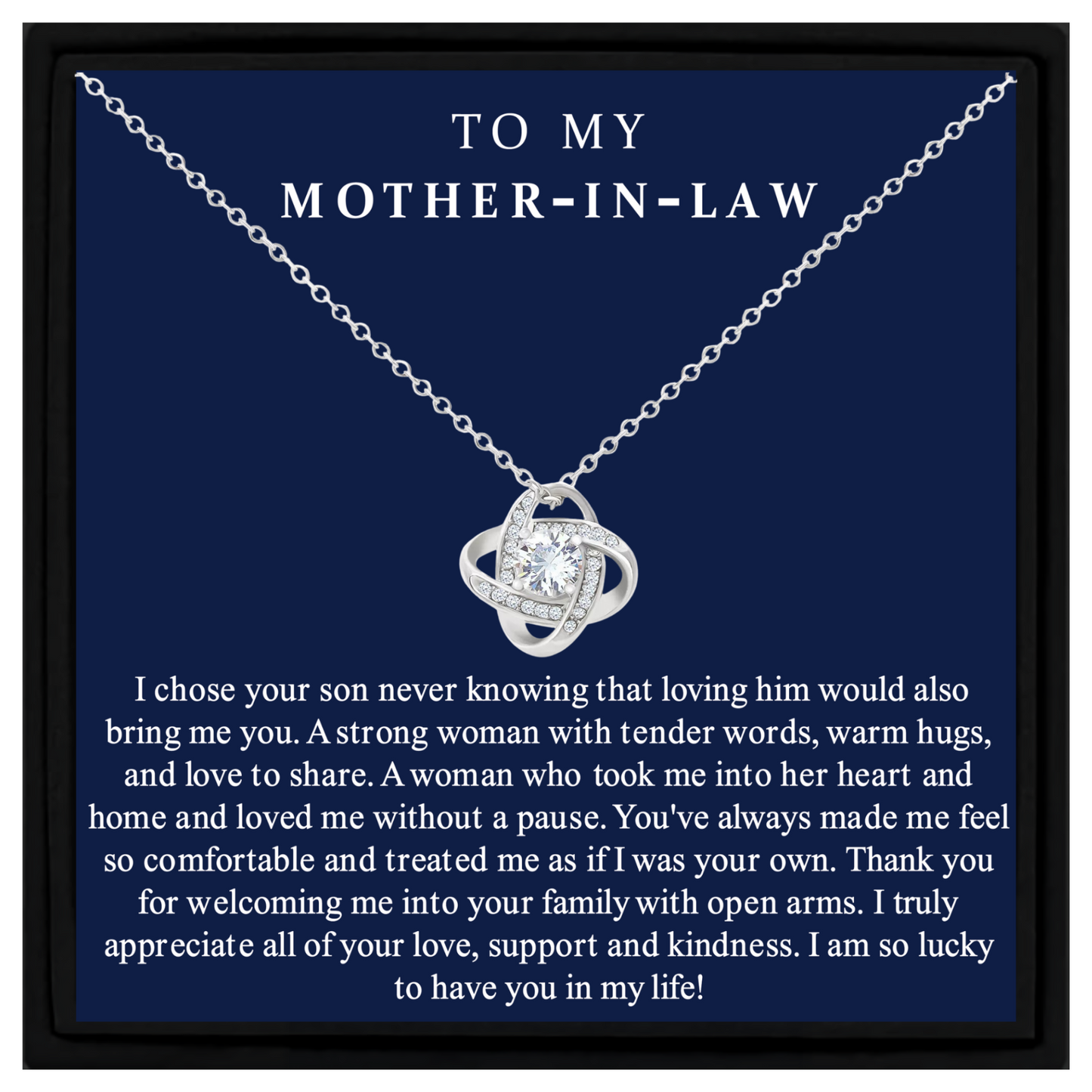 To My Mother-in-Law Sterling Silver Necklace