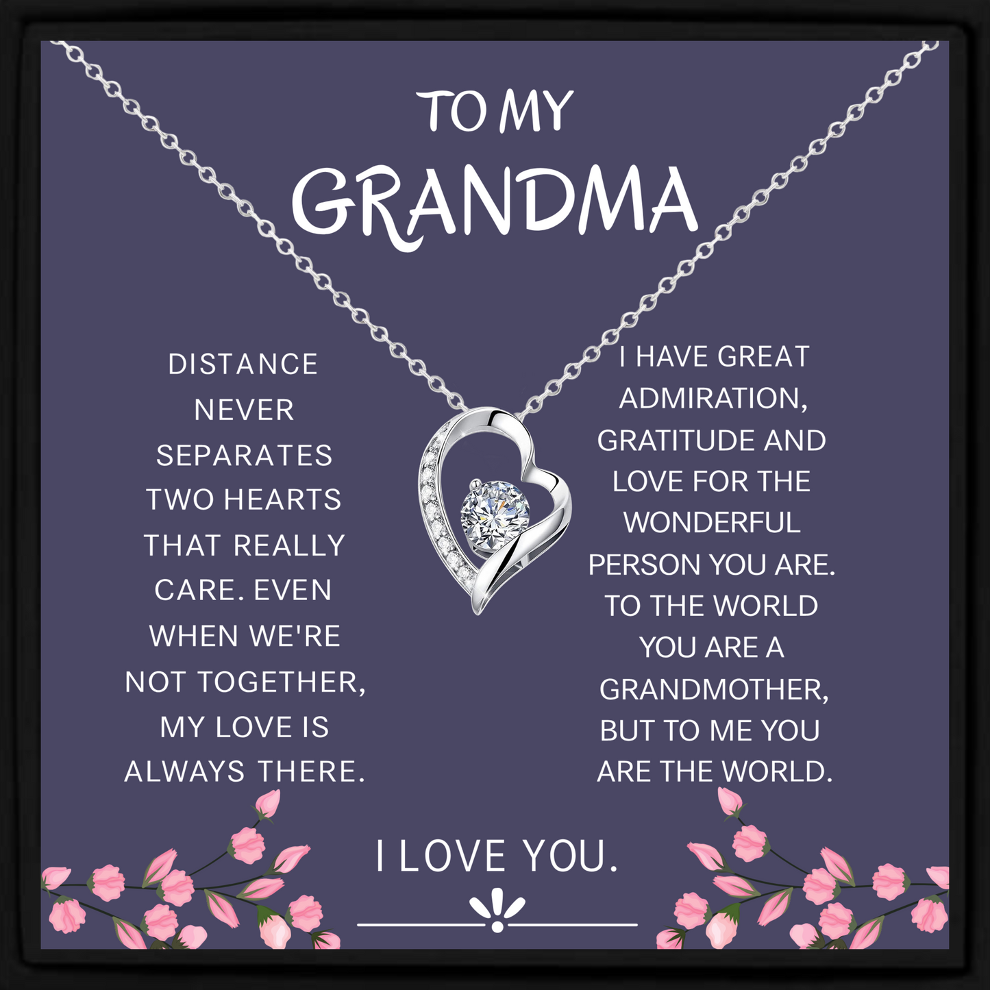 Grandma Gift Necklace – Long Distance Nan Jewellery with Heartfelt Message Card