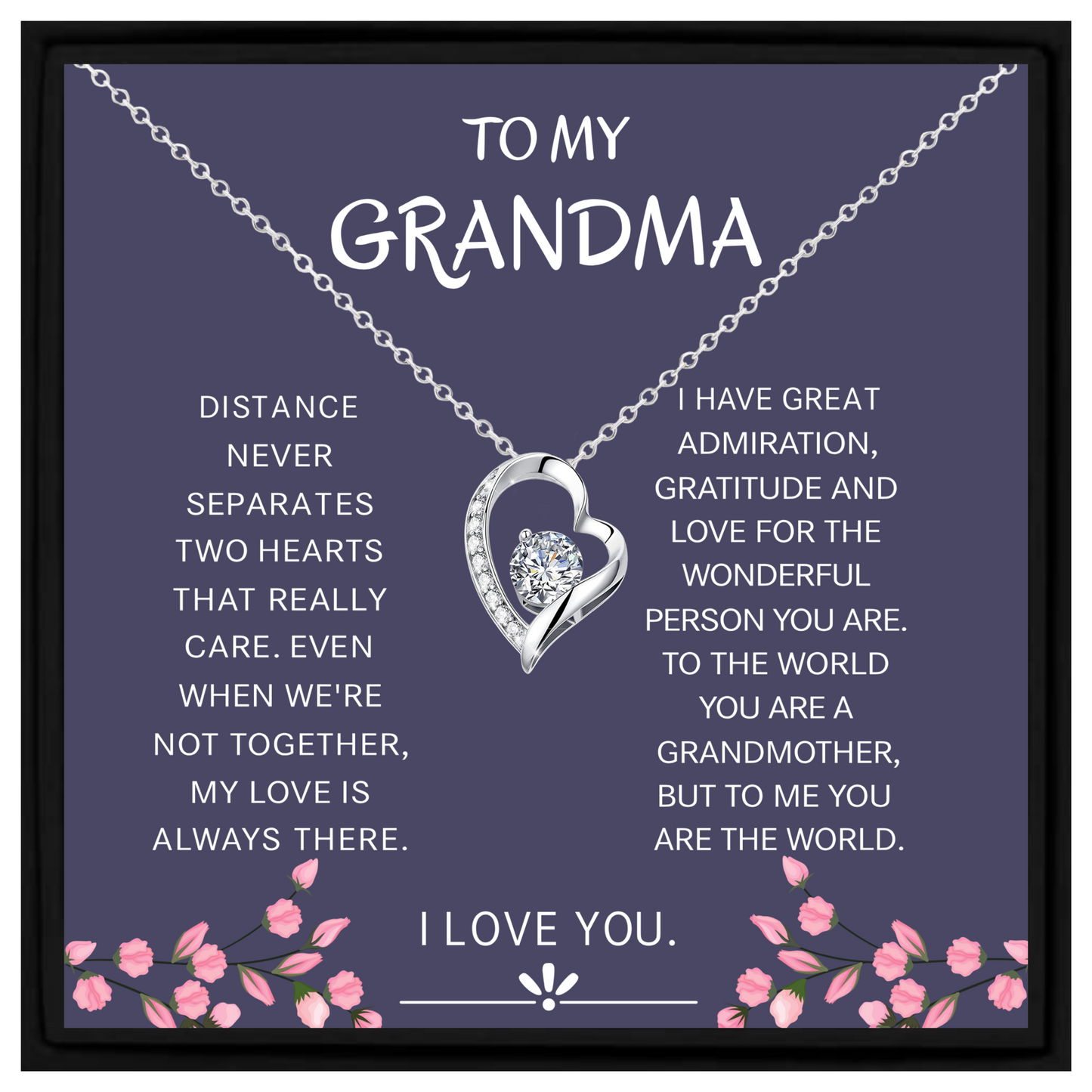 Grandma Gift Necklace – Long Distance Nan Jewellery with Heartfelt Message Card