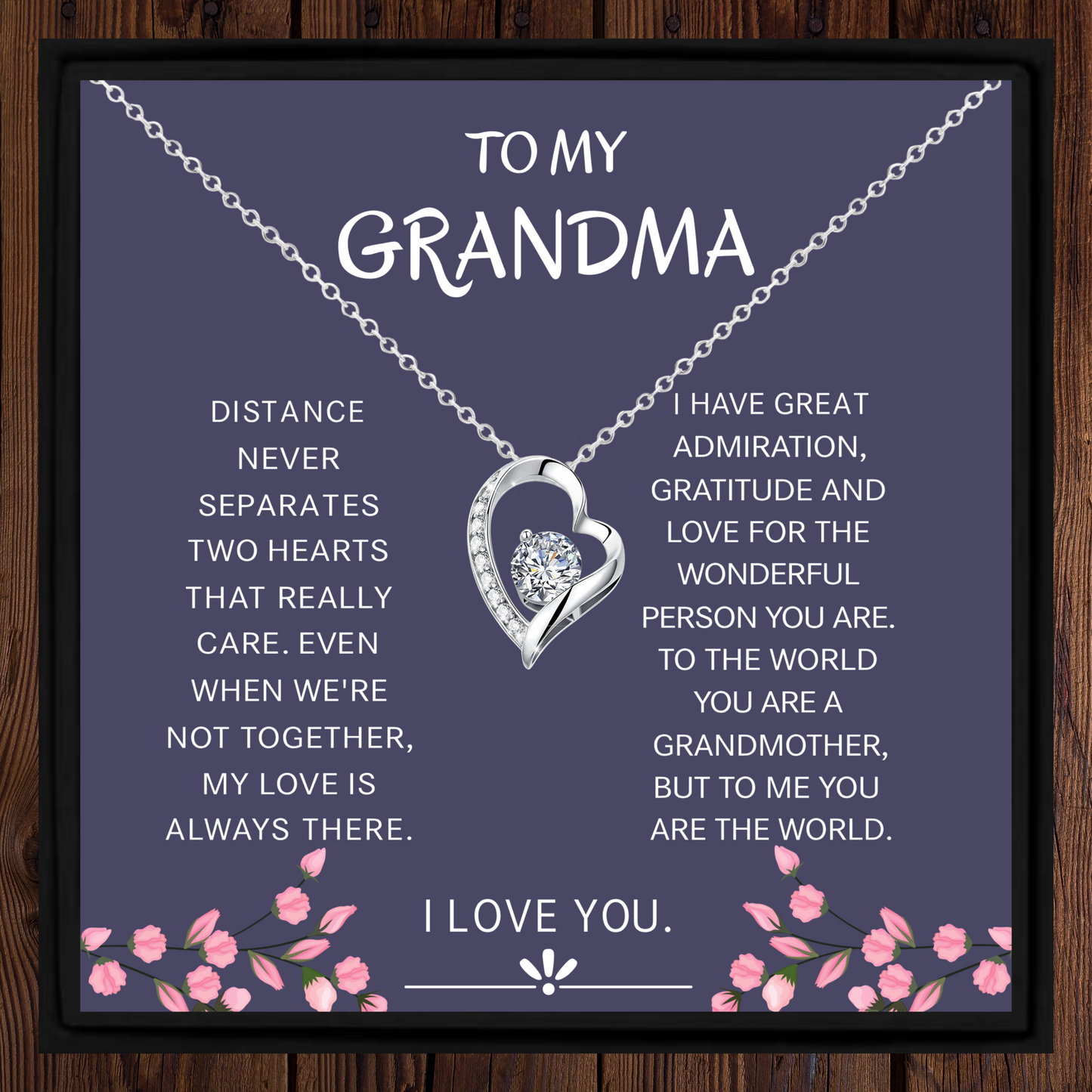 Grandma Gift Necklace – Long Distance Nan Jewellery with Heartfelt Message Card
