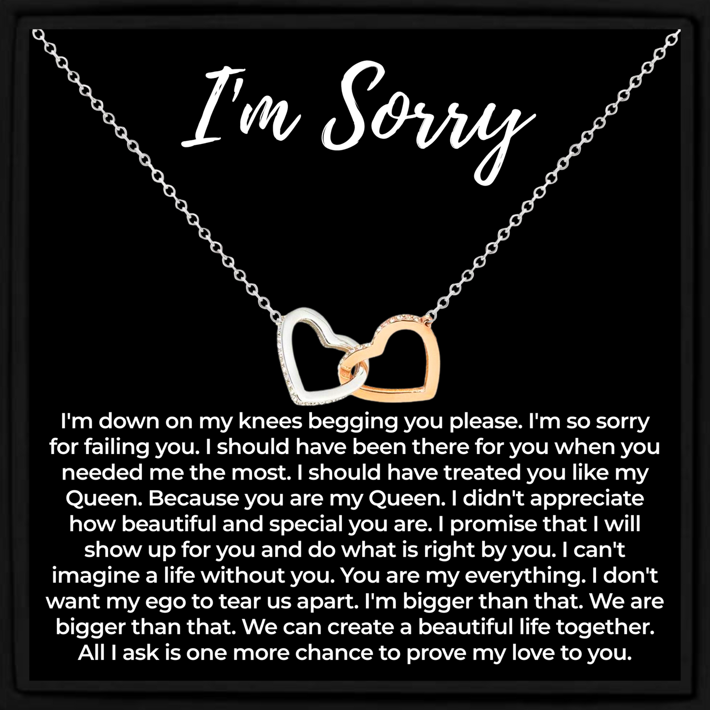 I'm Sorry Gift Necklace for Her Apology Jewellery for Girlfriend or Wife