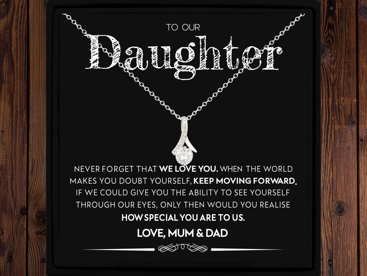 To Our Daughter Necklace Gift Love You Jewellery Birthday Present from Mum & Dad