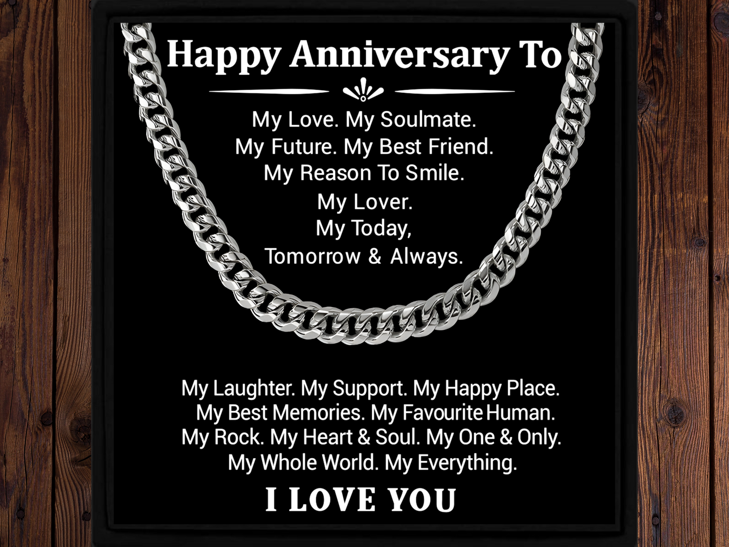 Happy Anniversary Cuban Chain Necklace For Men