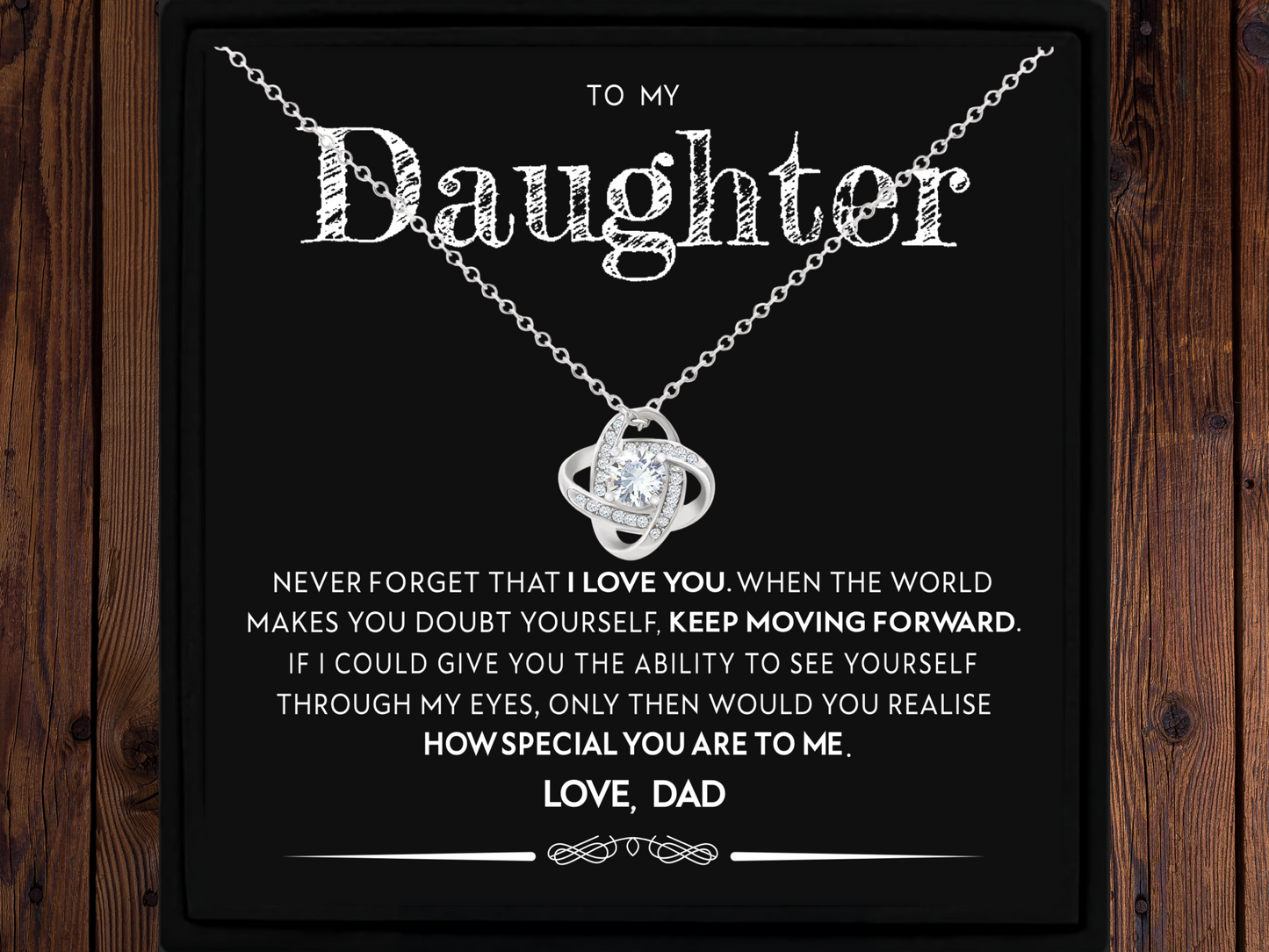 To My Daughter Necklace Gift from Dad - Meaningful Jewellery with Heartfelt Message