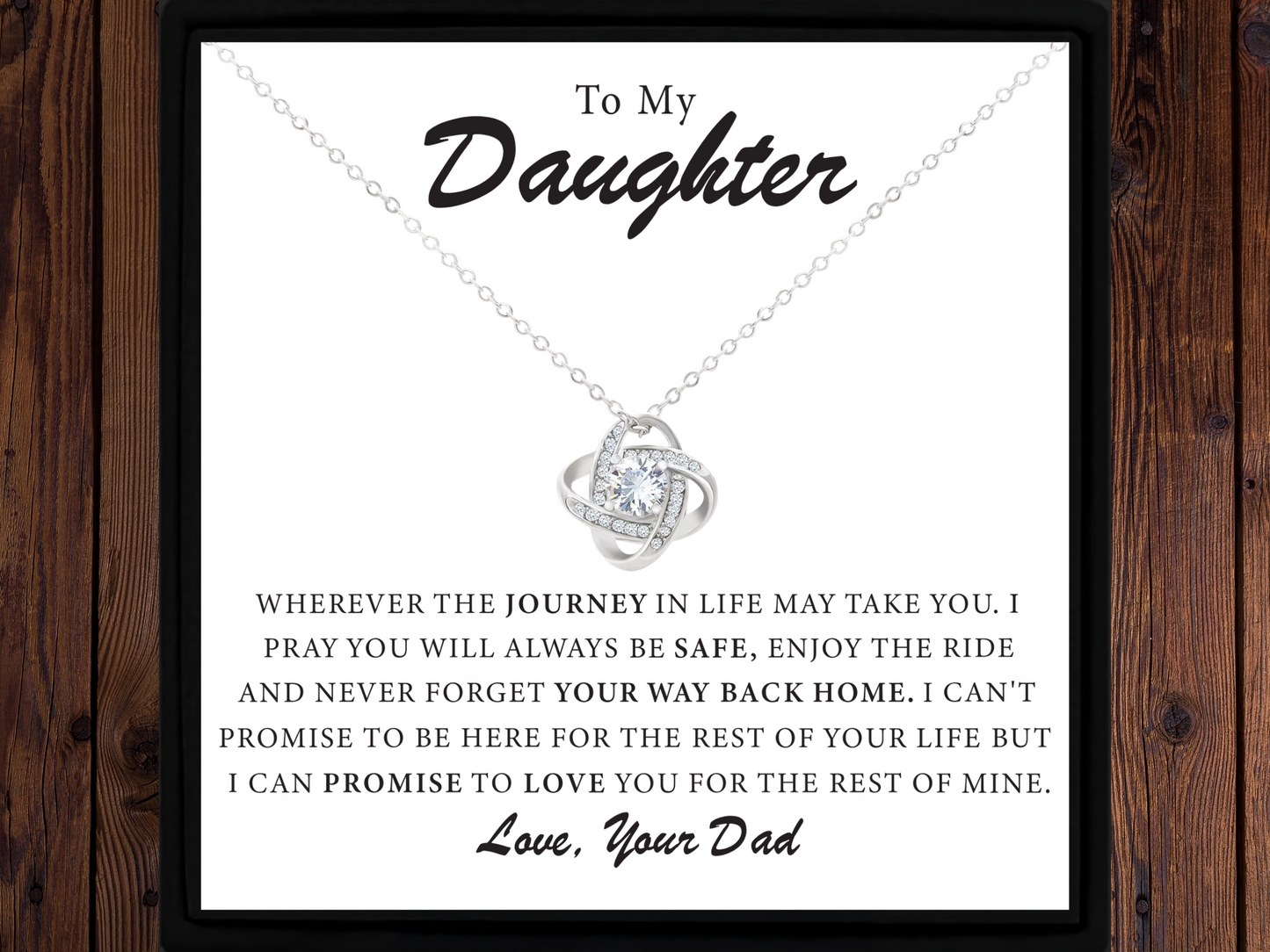To My Daughter Necklace from Dad – Sentimental Gift with Message Card and Gift Box