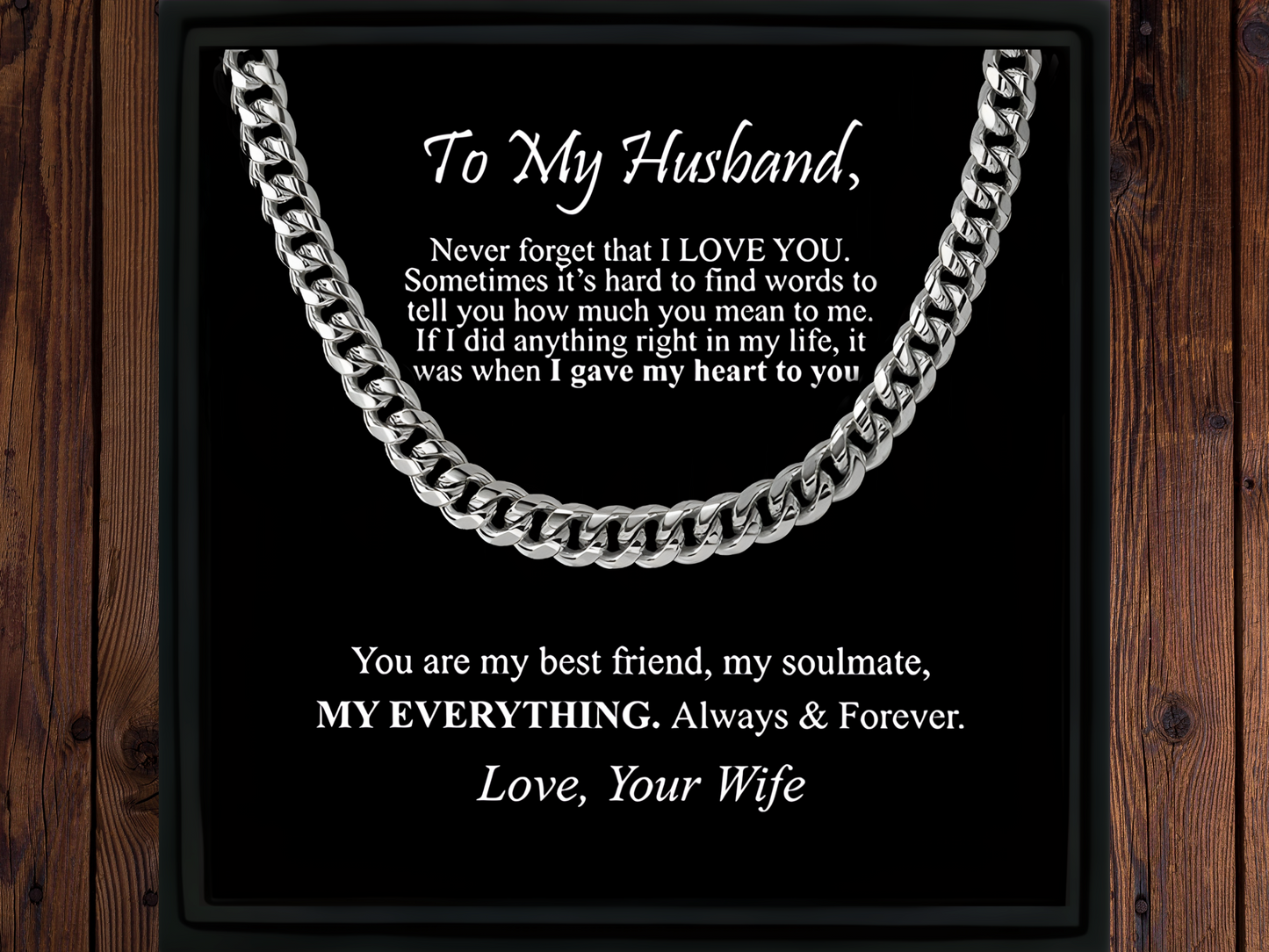 Necklace Gift for My Husband Cuban Chain Gift