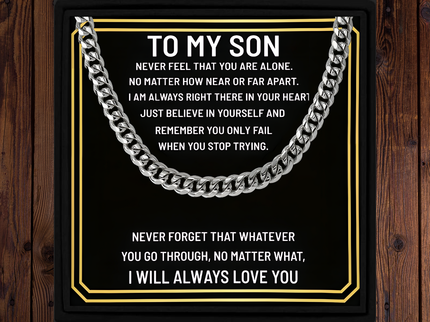 Gift for Son from Mum and Dad Cuban Chain Necklace