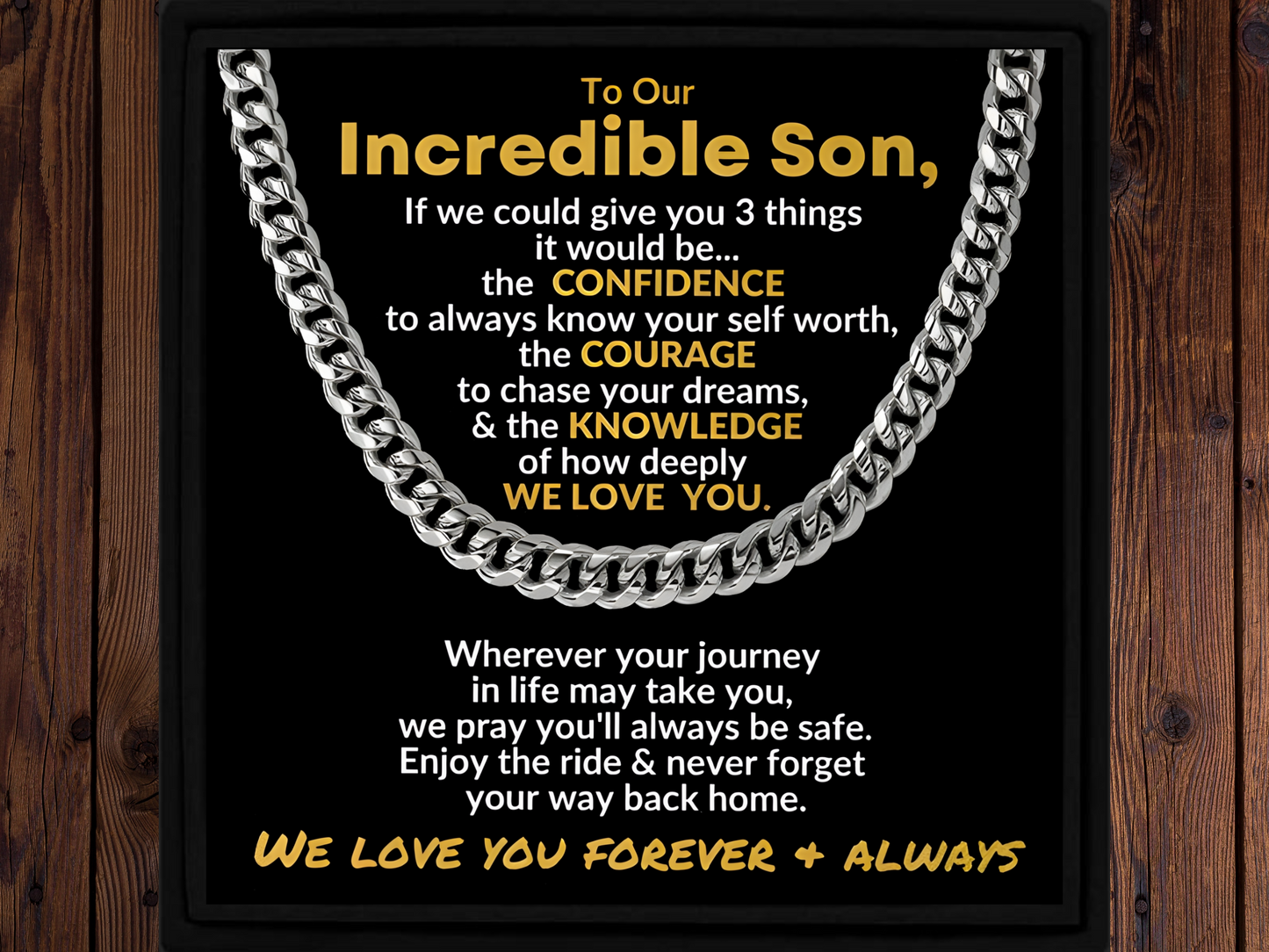 Gift for Incredible Son Cuban Chain Necklace