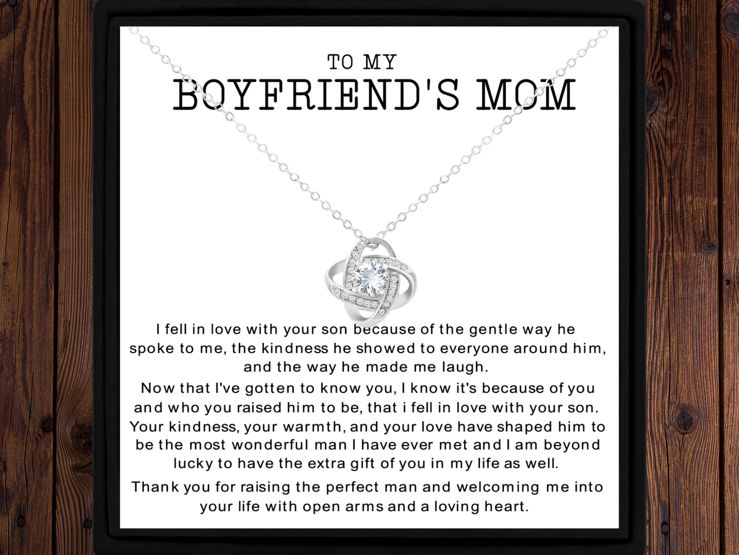 To My Boyfriend Mom Necklace Gift